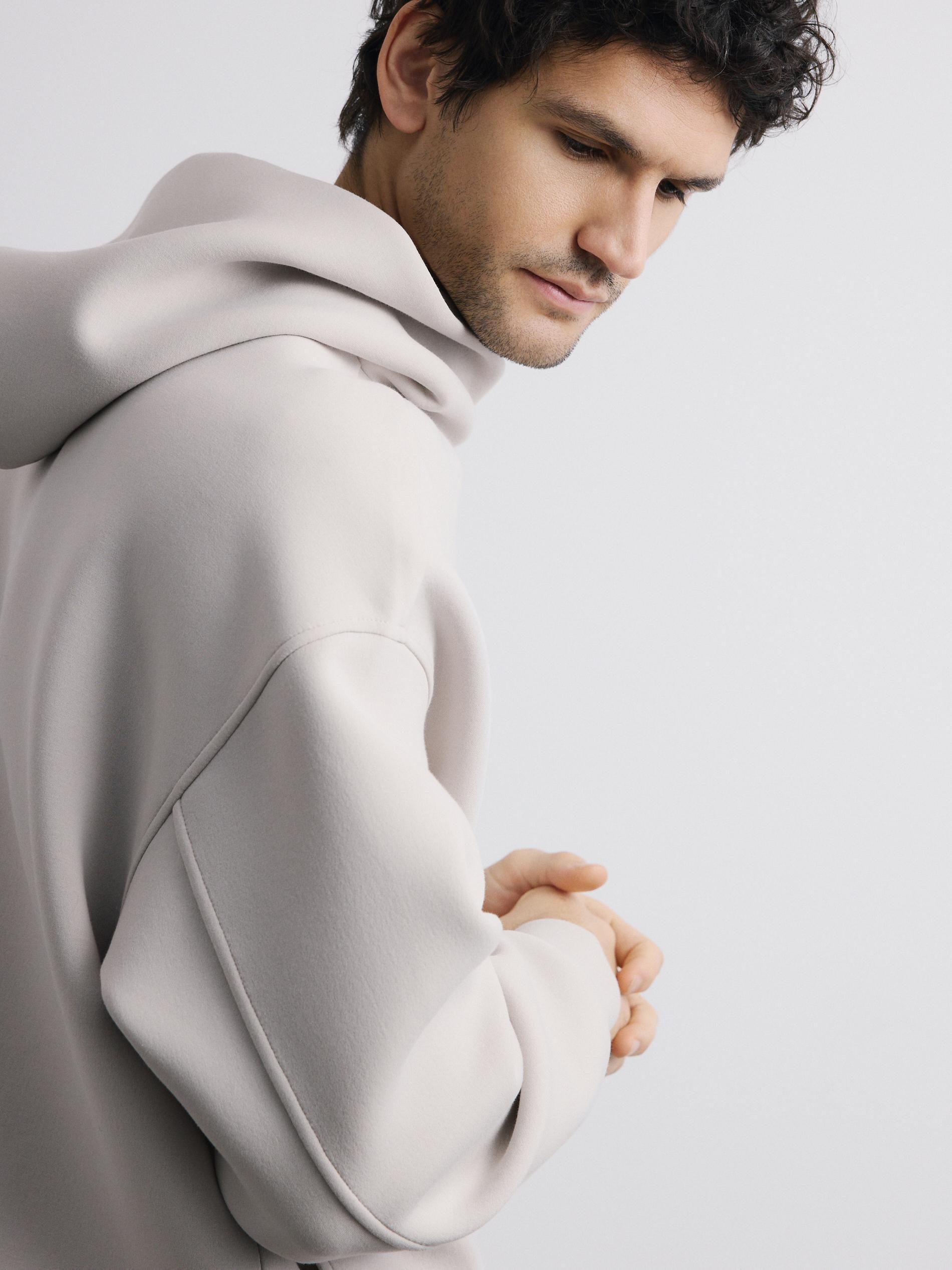 Beige Plain Hoodie, Beige, large image number 0