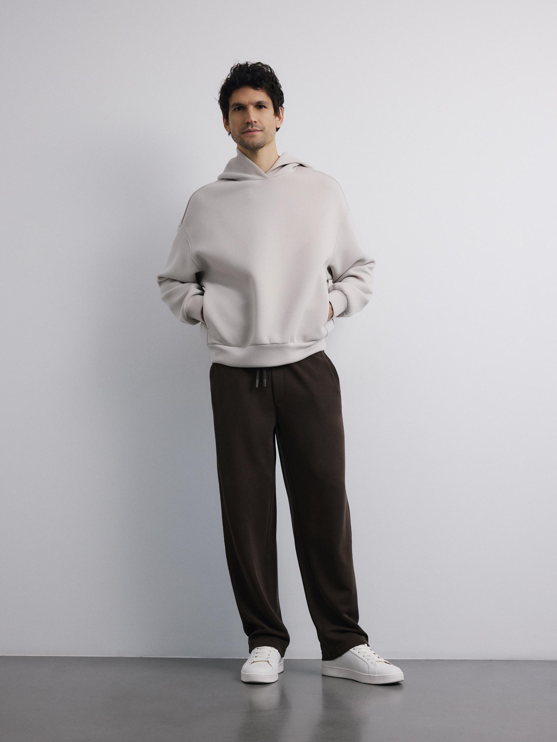 Beige Plain Hoodie, Beige, large image number 1