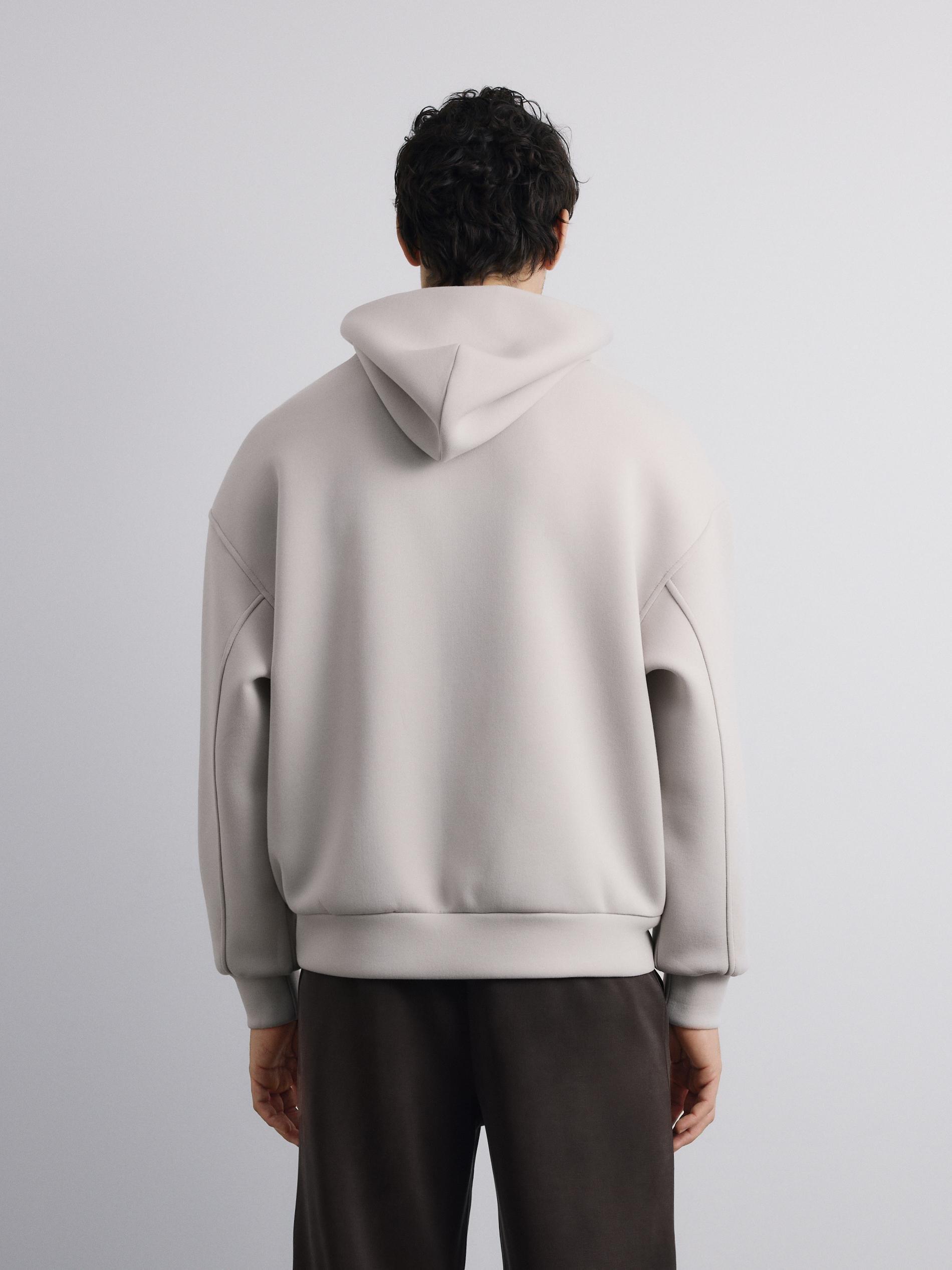 Beige Plain Hoodie, Beige, large image number 4