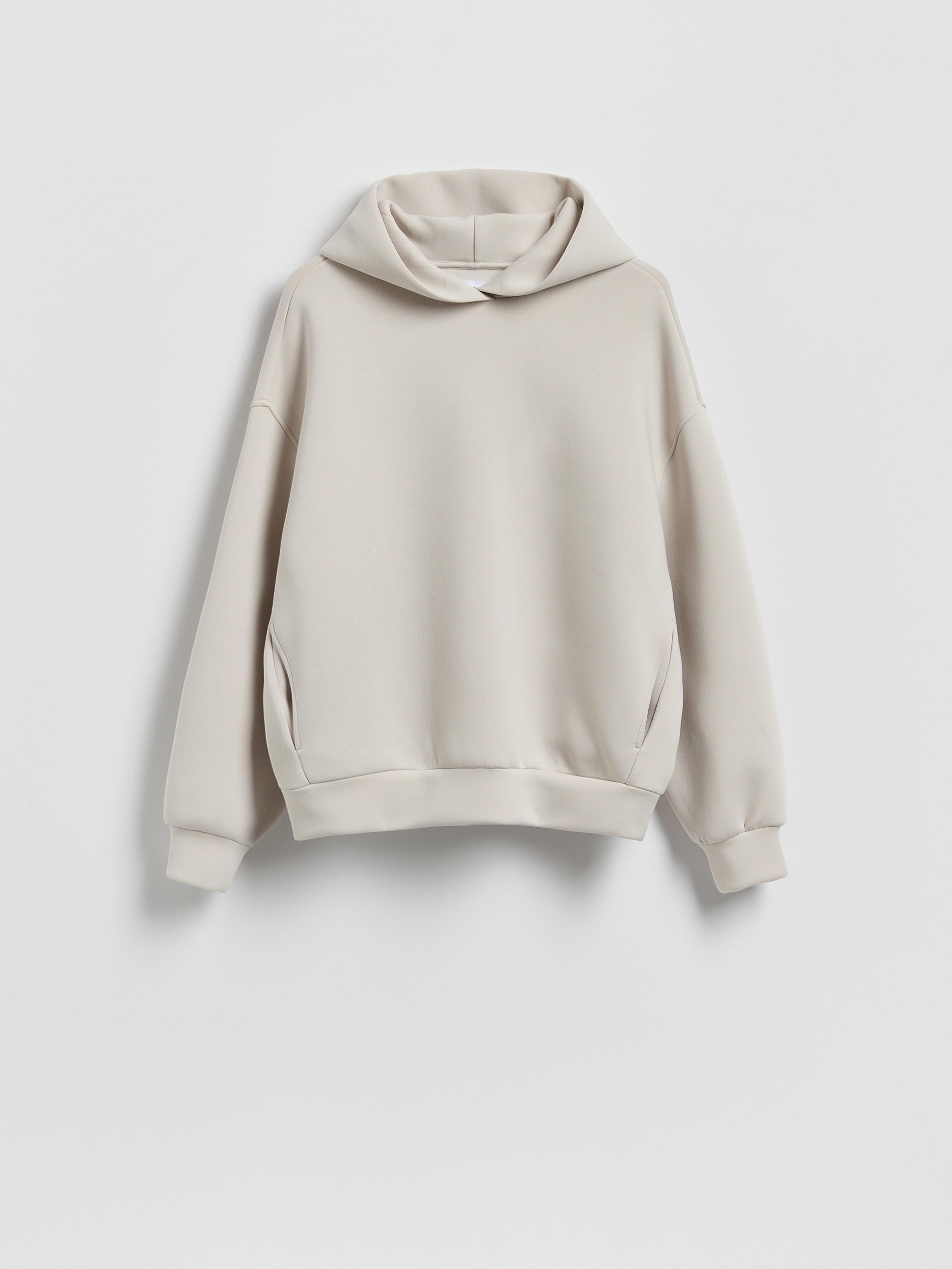 Beige Plain Hoodie, Beige, large image number 5