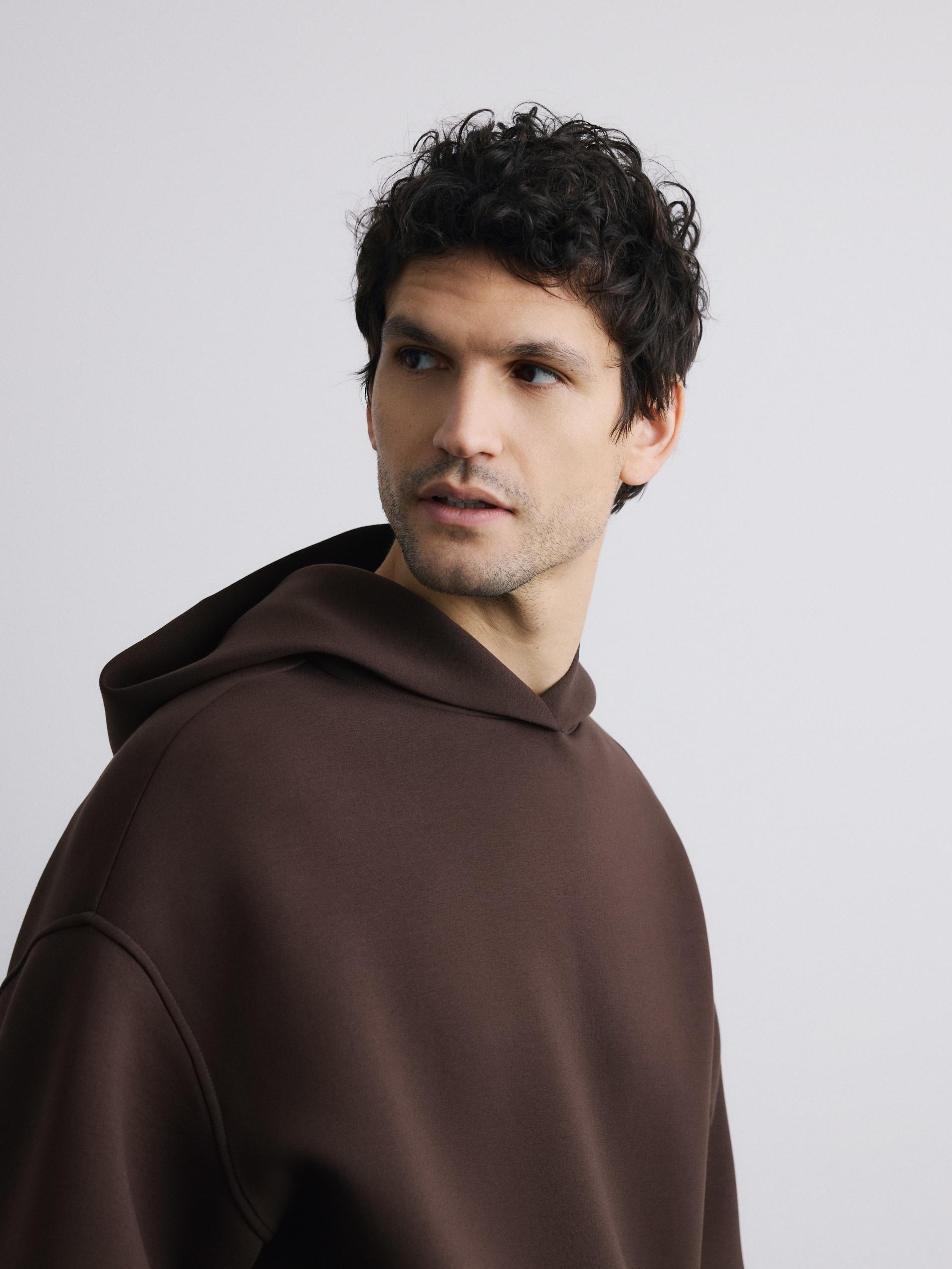 Brown Plain Hoodie, Brown, medium