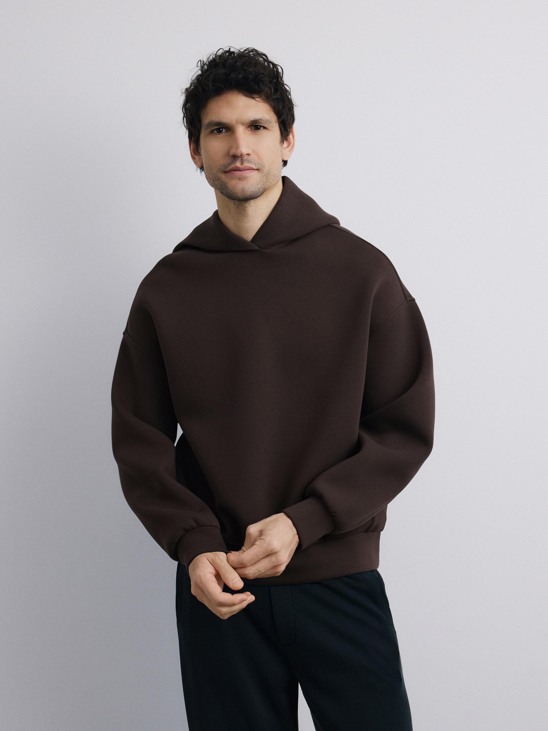 Brown Plain Hoodie, Brown, medium