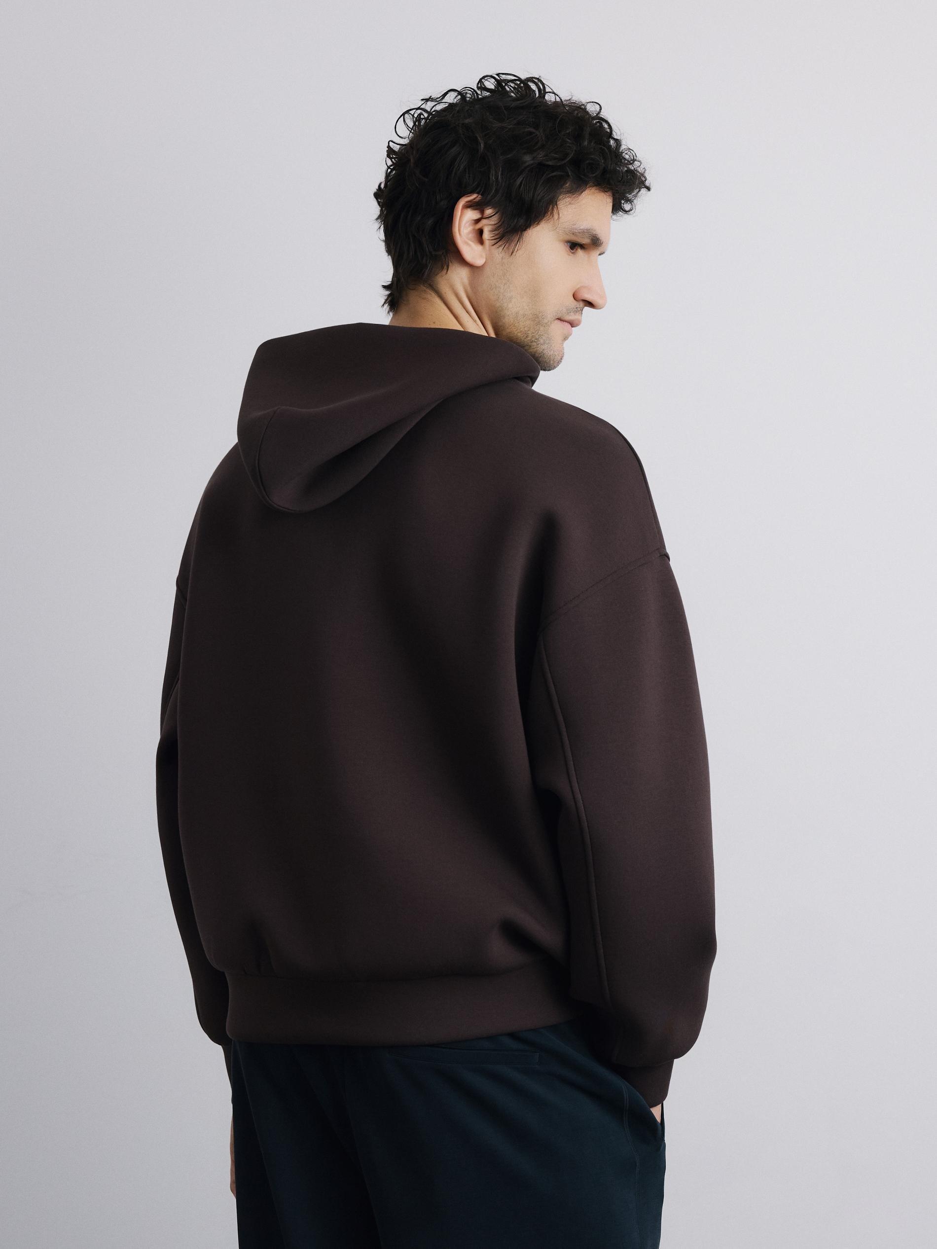 Brown Plain Hoodie, Brown, large image number 3