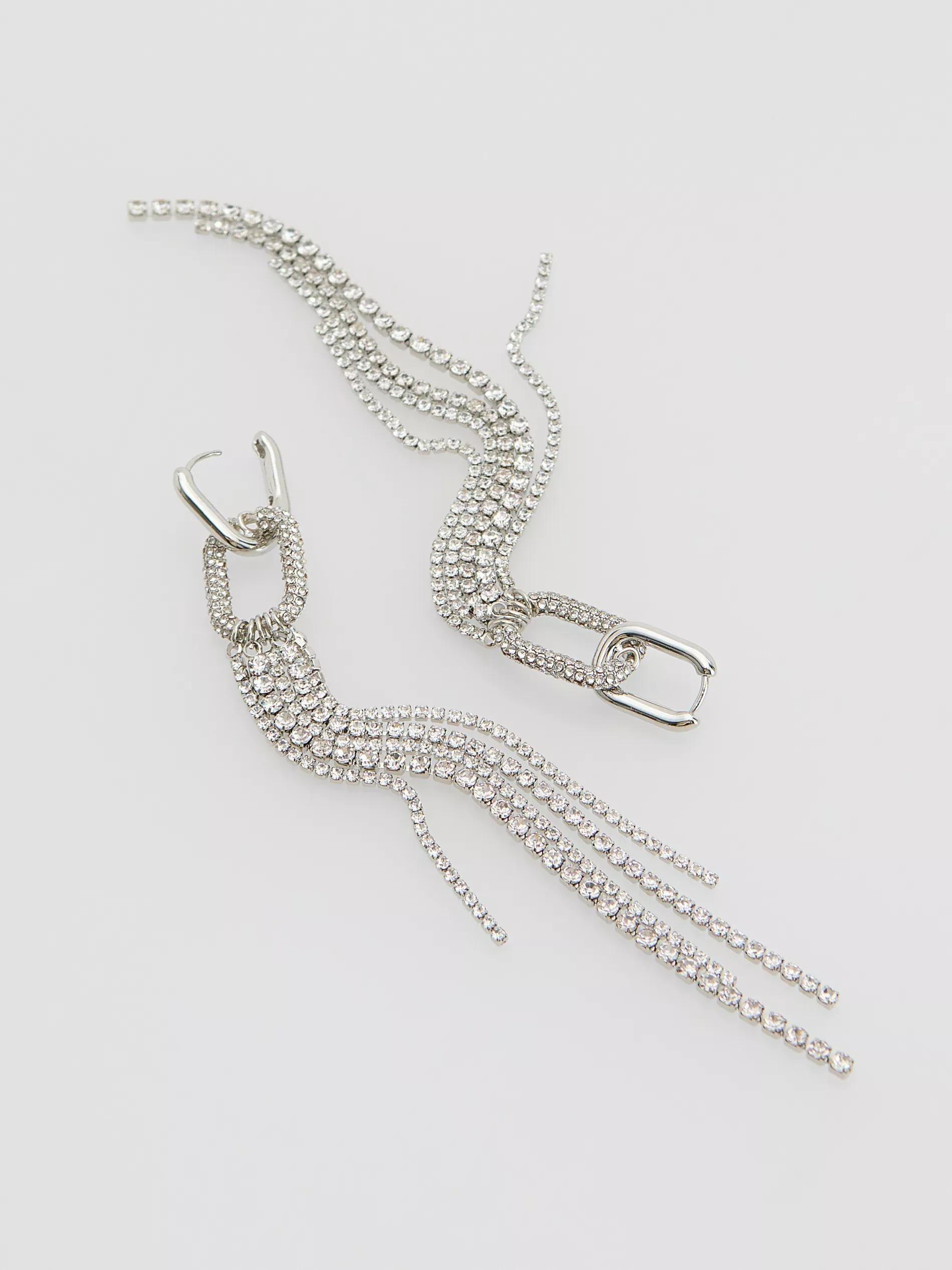 SILVER Long drop earrings, Silver, large image number 3