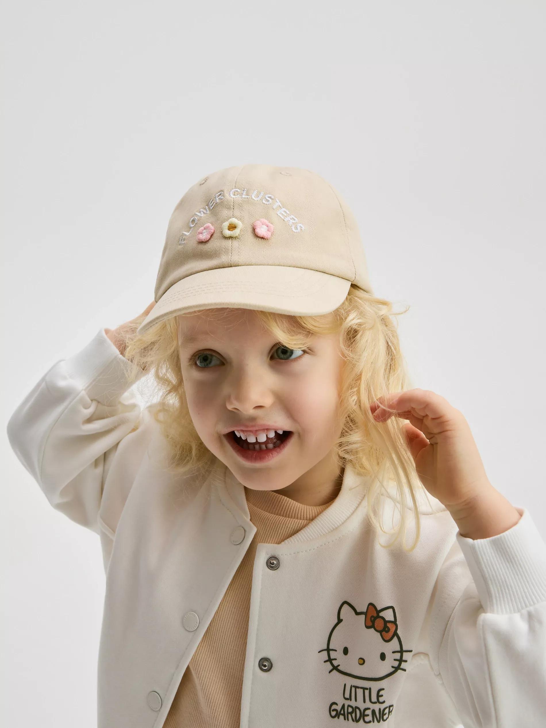 Beige Embroidered Cap, , large image number 1