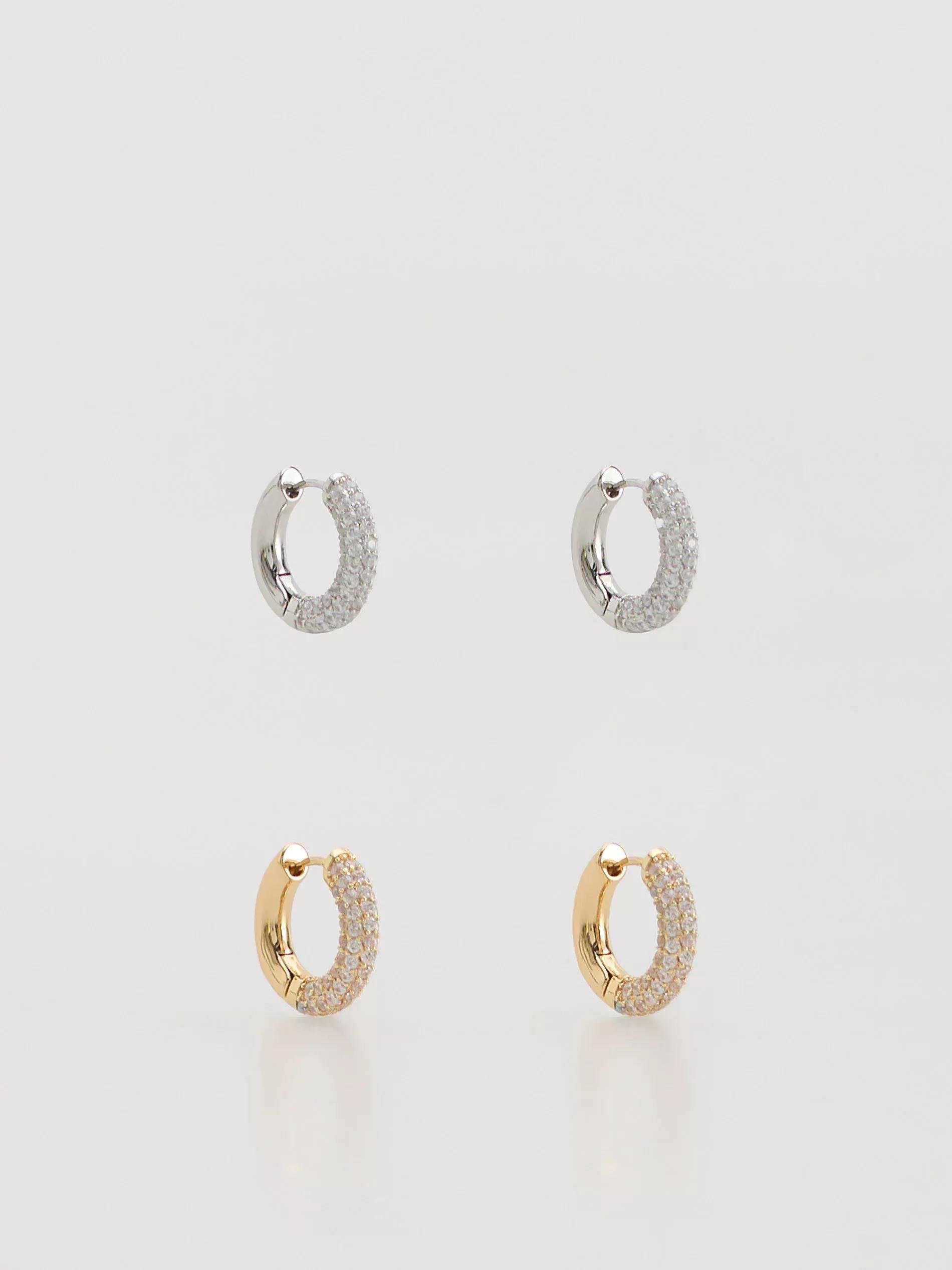 Multicolour Set Of Earrings With Zirconia, Multicolor, large image number 1