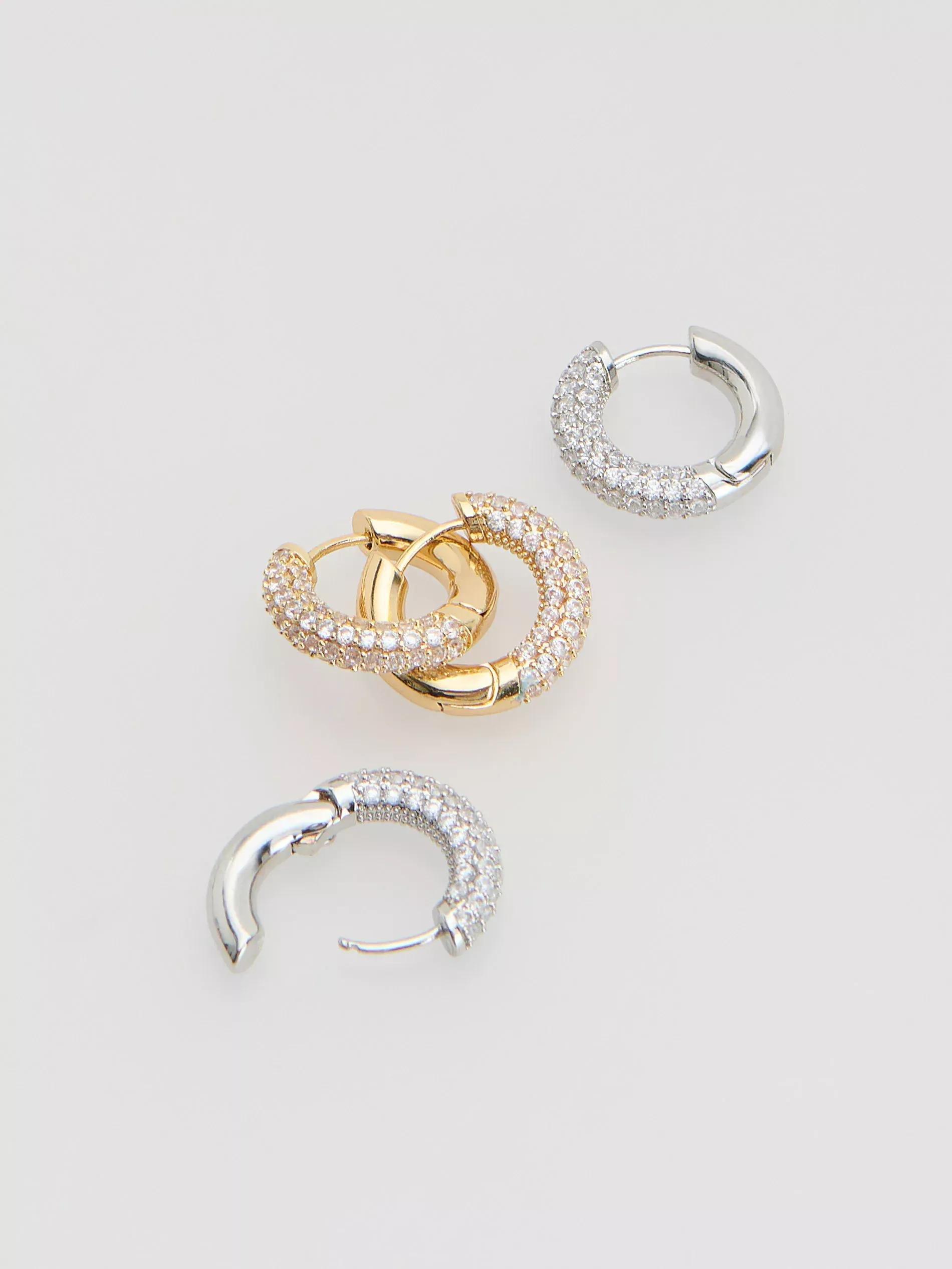 Multicolour Set Of Earrings With Zirconia, Multicolor, large image number 2