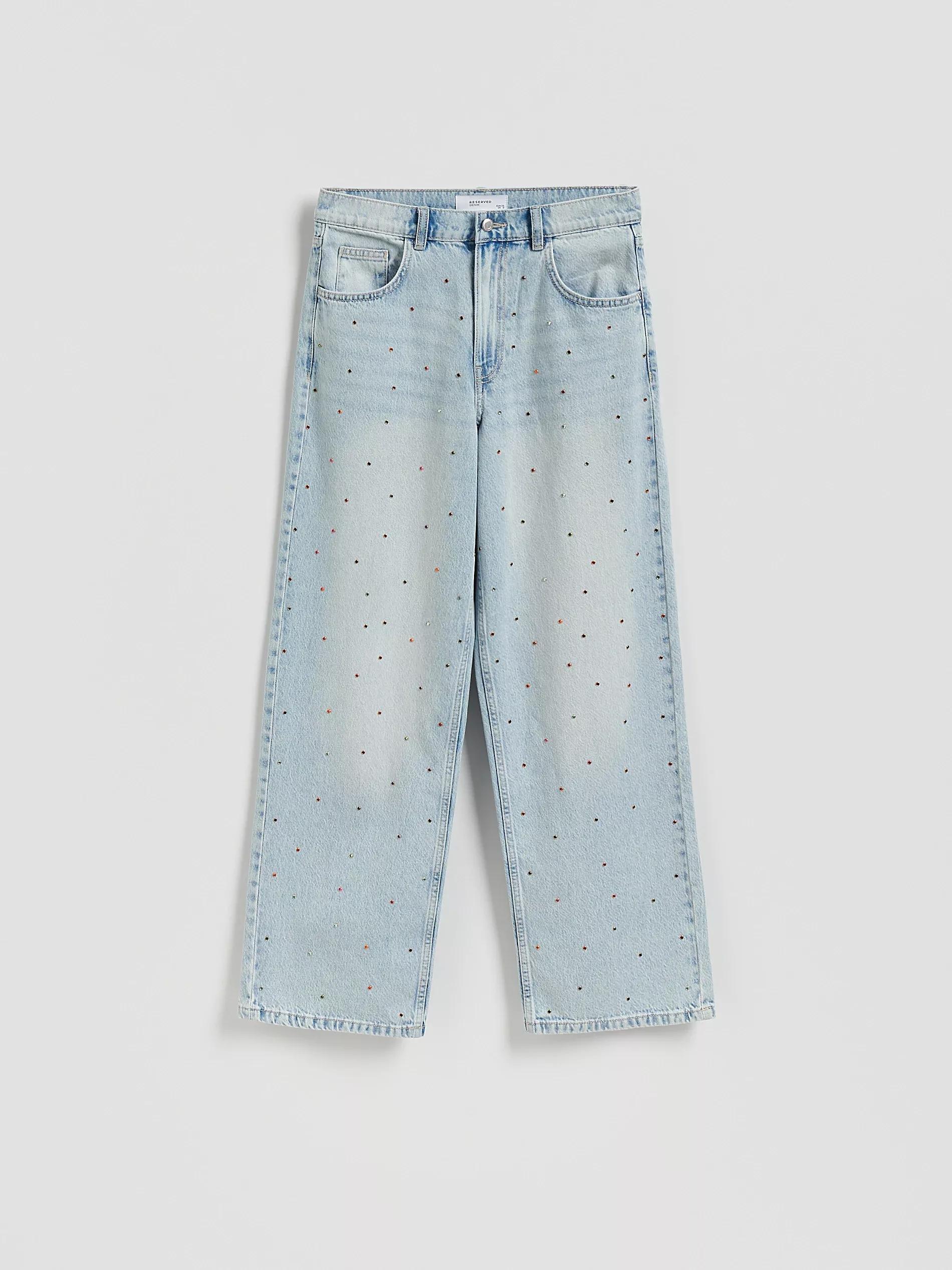 Blue Baggy Jeans With Crystals, , large image number 5