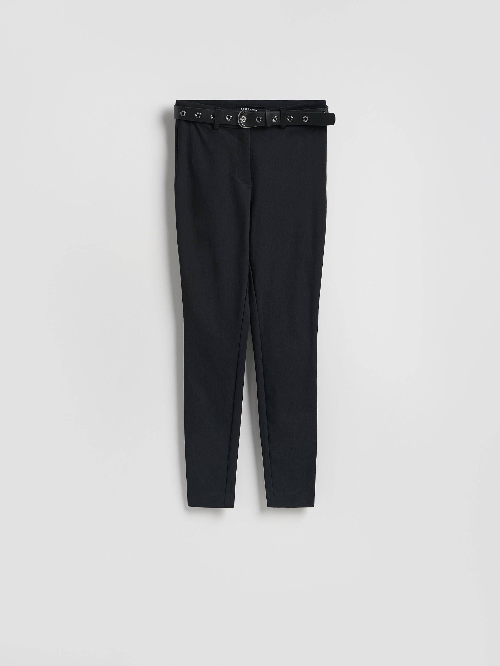 Black Trousers With Tie Waist Belt, Black, large image number 3