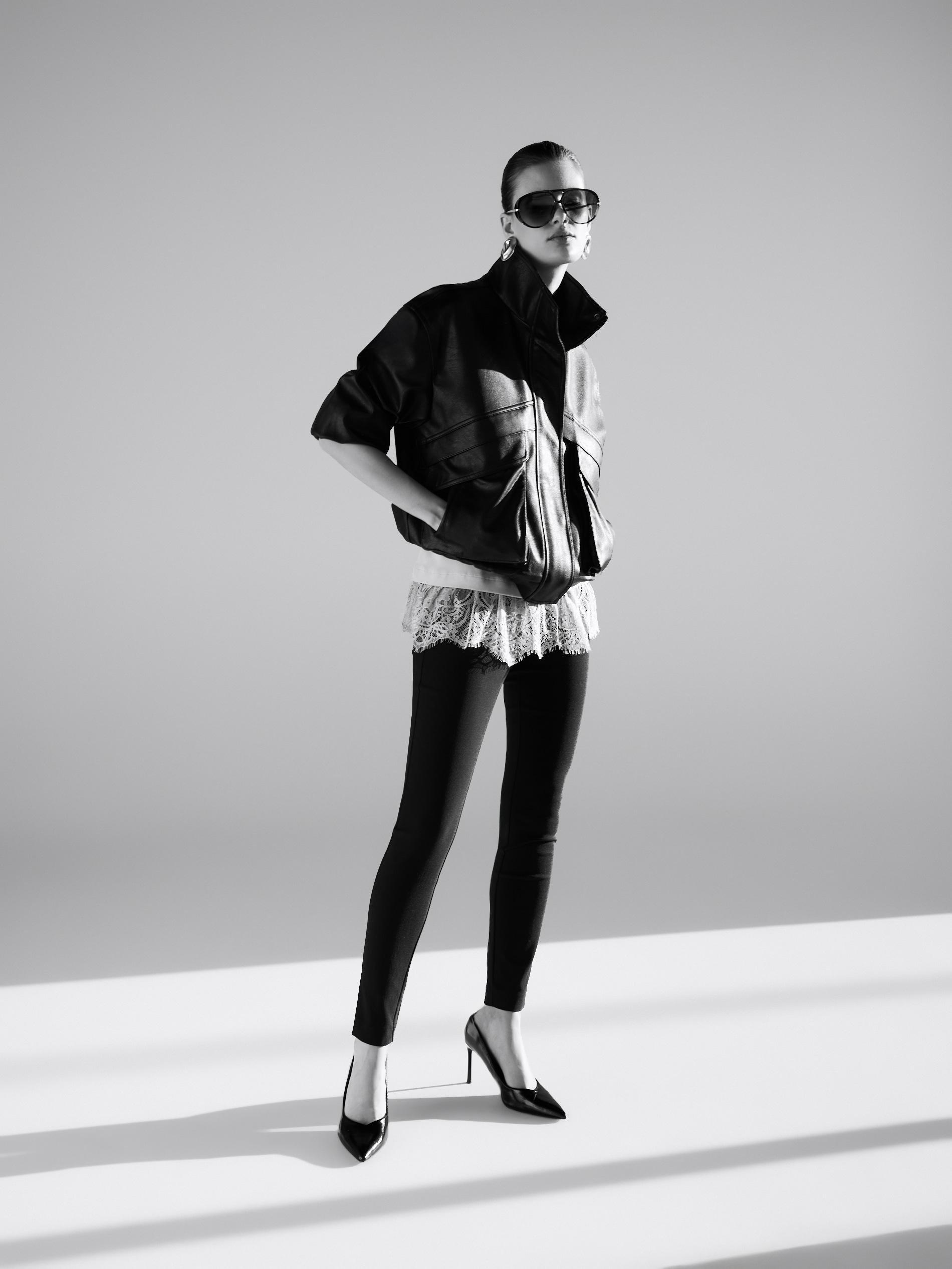 Black Trousers With Tie Waist Belt, Black, large image number 5