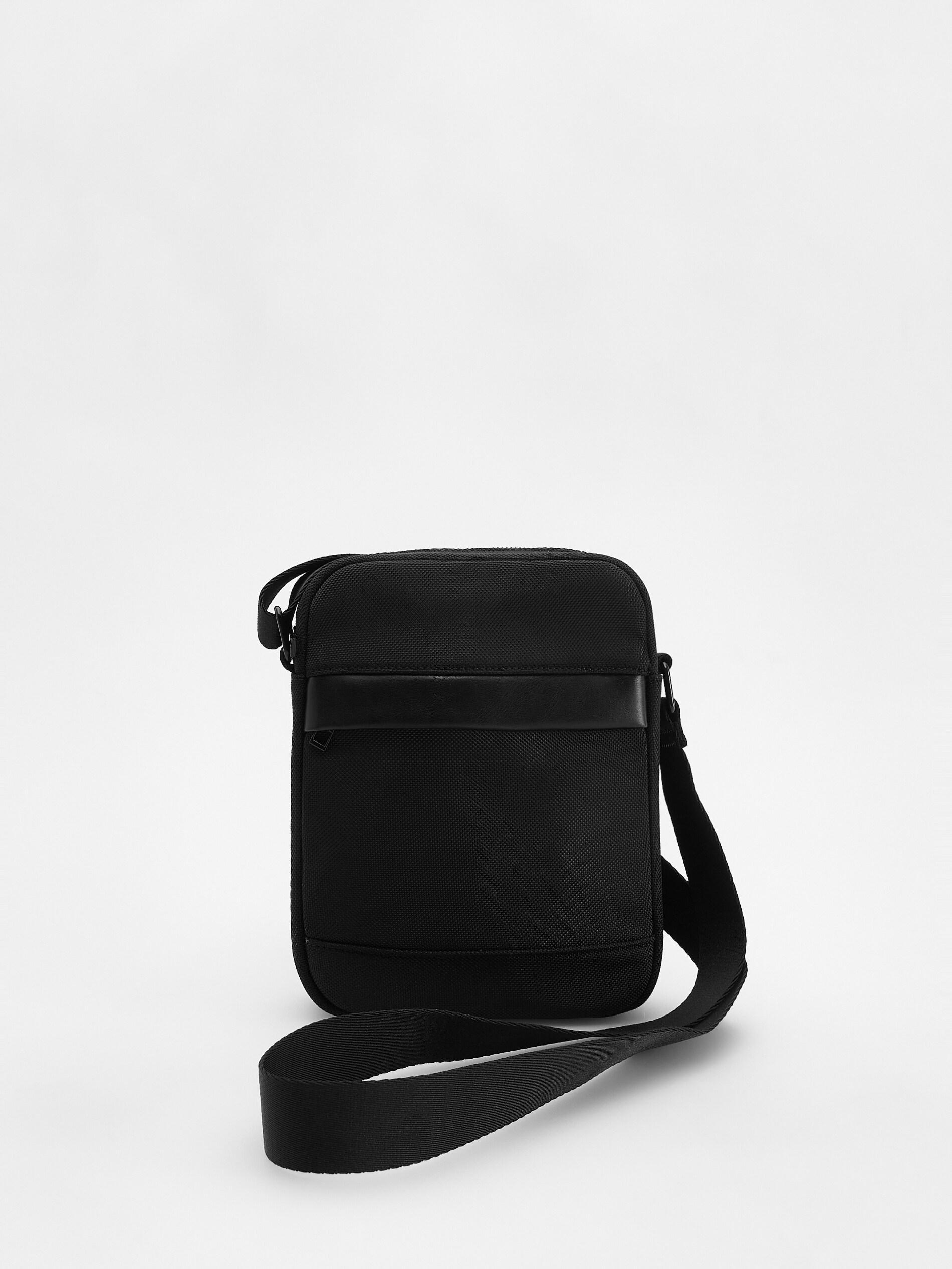 Black Crossbody Pouch Bag, Black, large image number 0