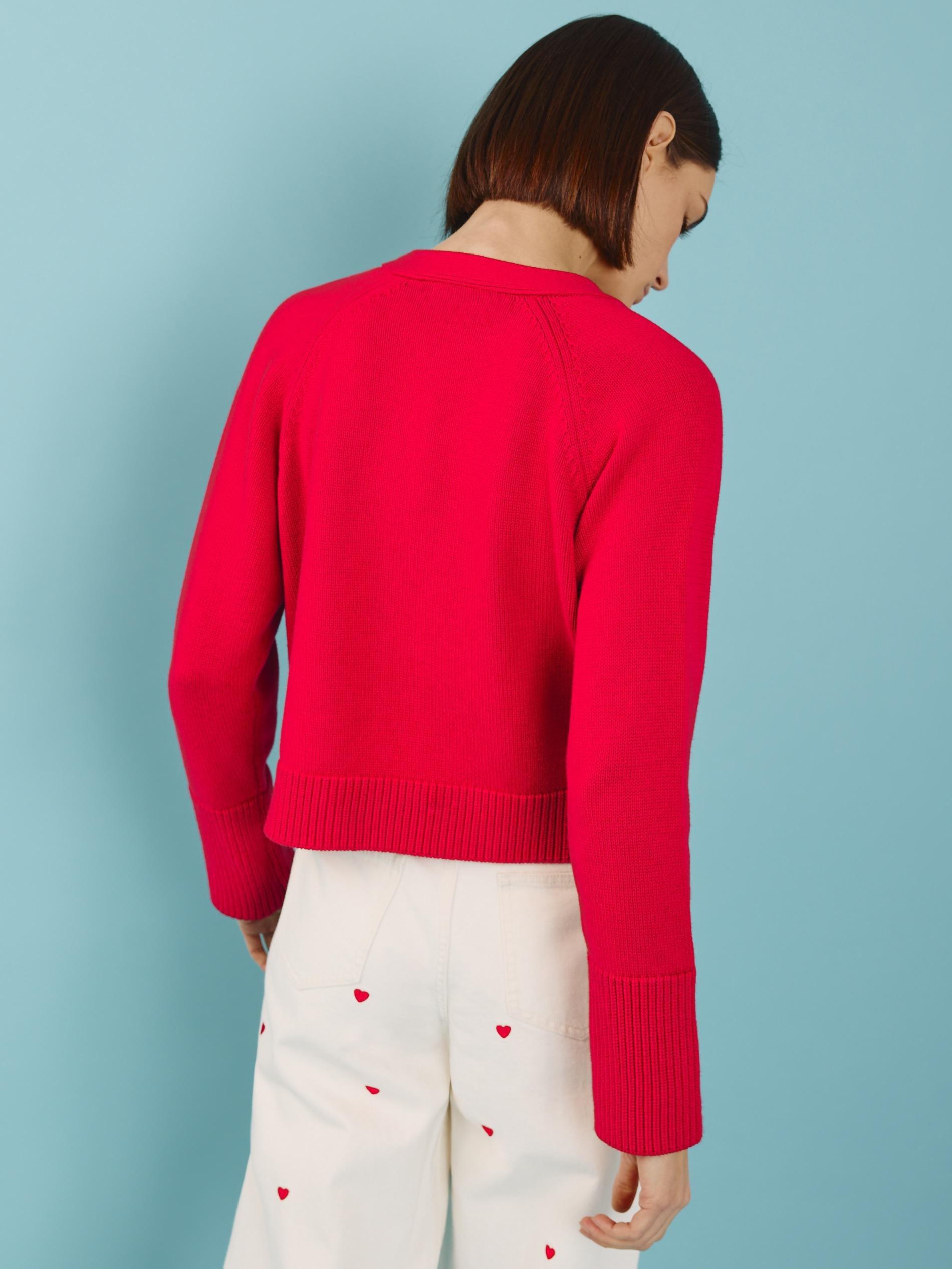 Red Wool Cardigan With Buttons, , large image number 1