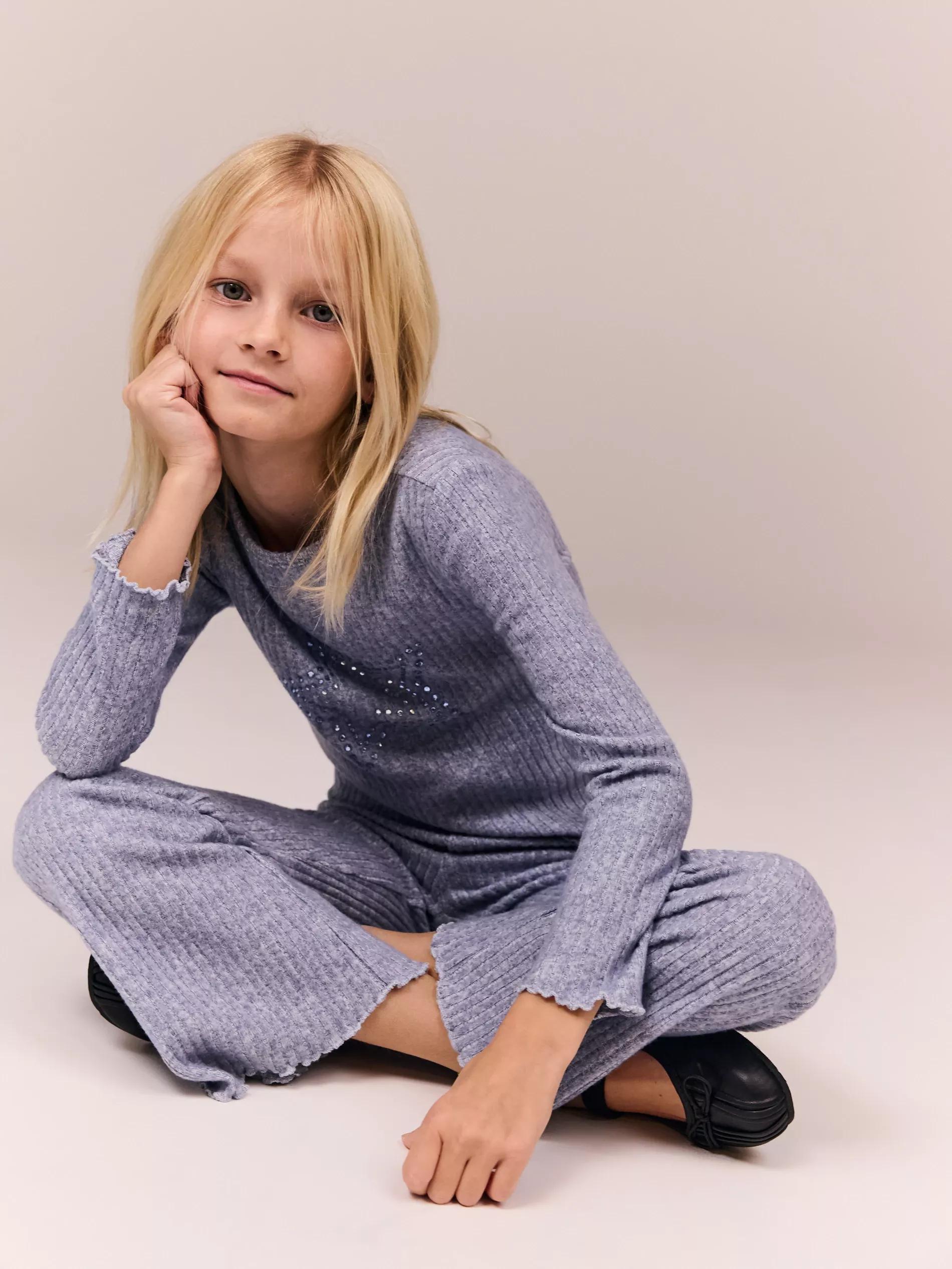 Grey Blouse, Kids Girl, , large image number 1