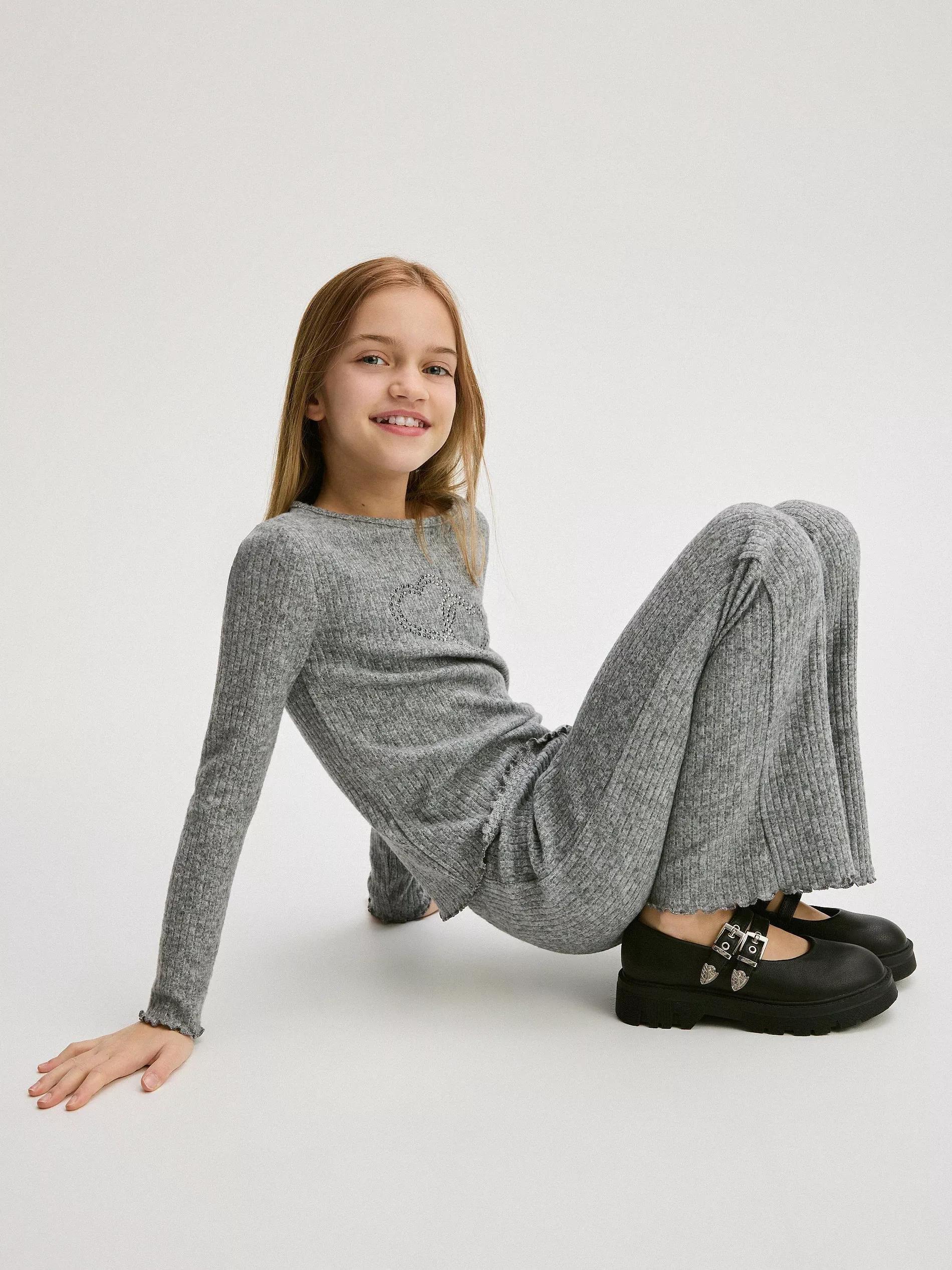 Grey Blouse, Kids Girl, , large image number 2