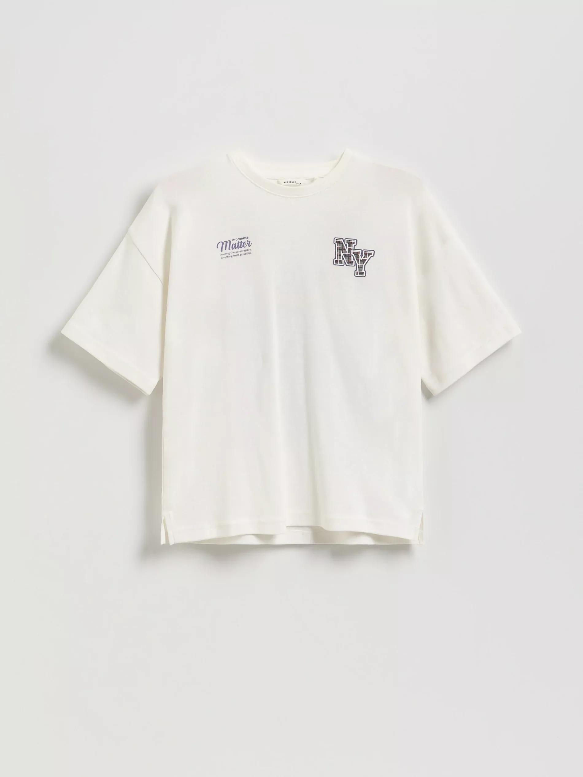 Cream Back Print T-Shirt, , large image number 0
