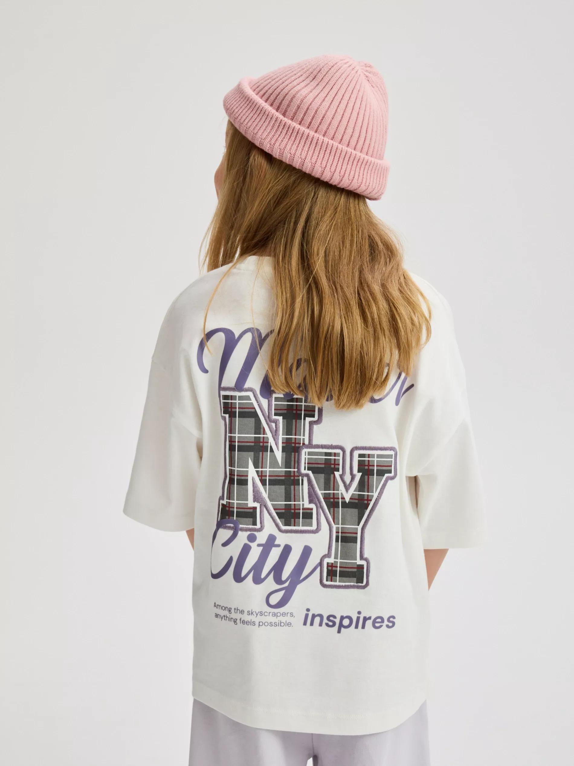 Cream Back Print T-Shirt, Ivory, large image number 3