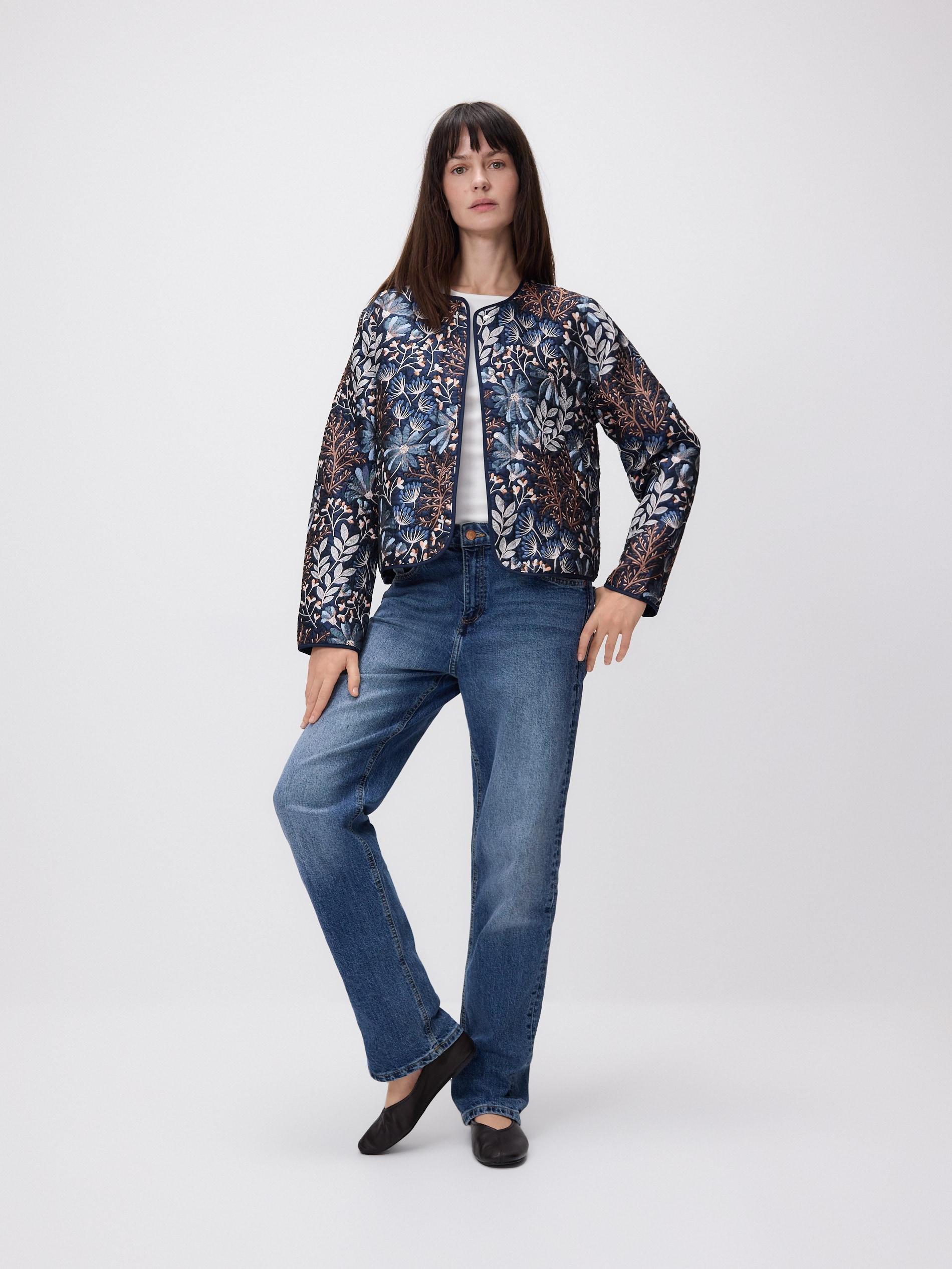 Navy Patterned Jacket, Navy, large image number 0