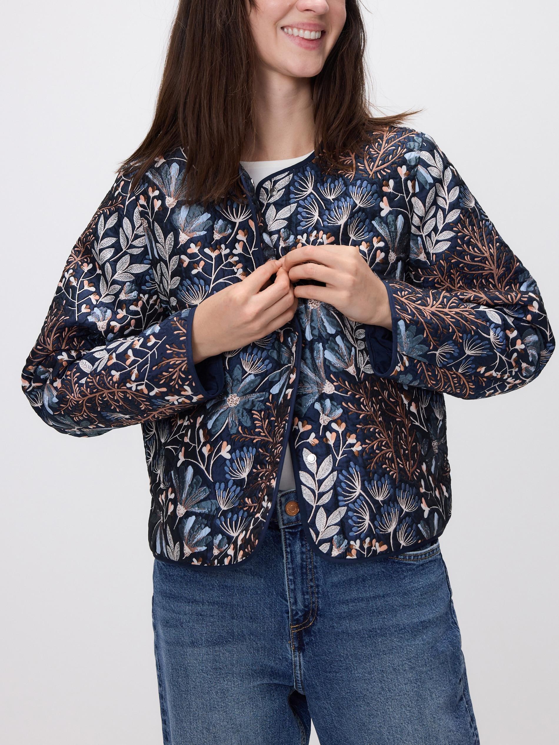 Navy Patterned Jacket, Navy, large image number 1