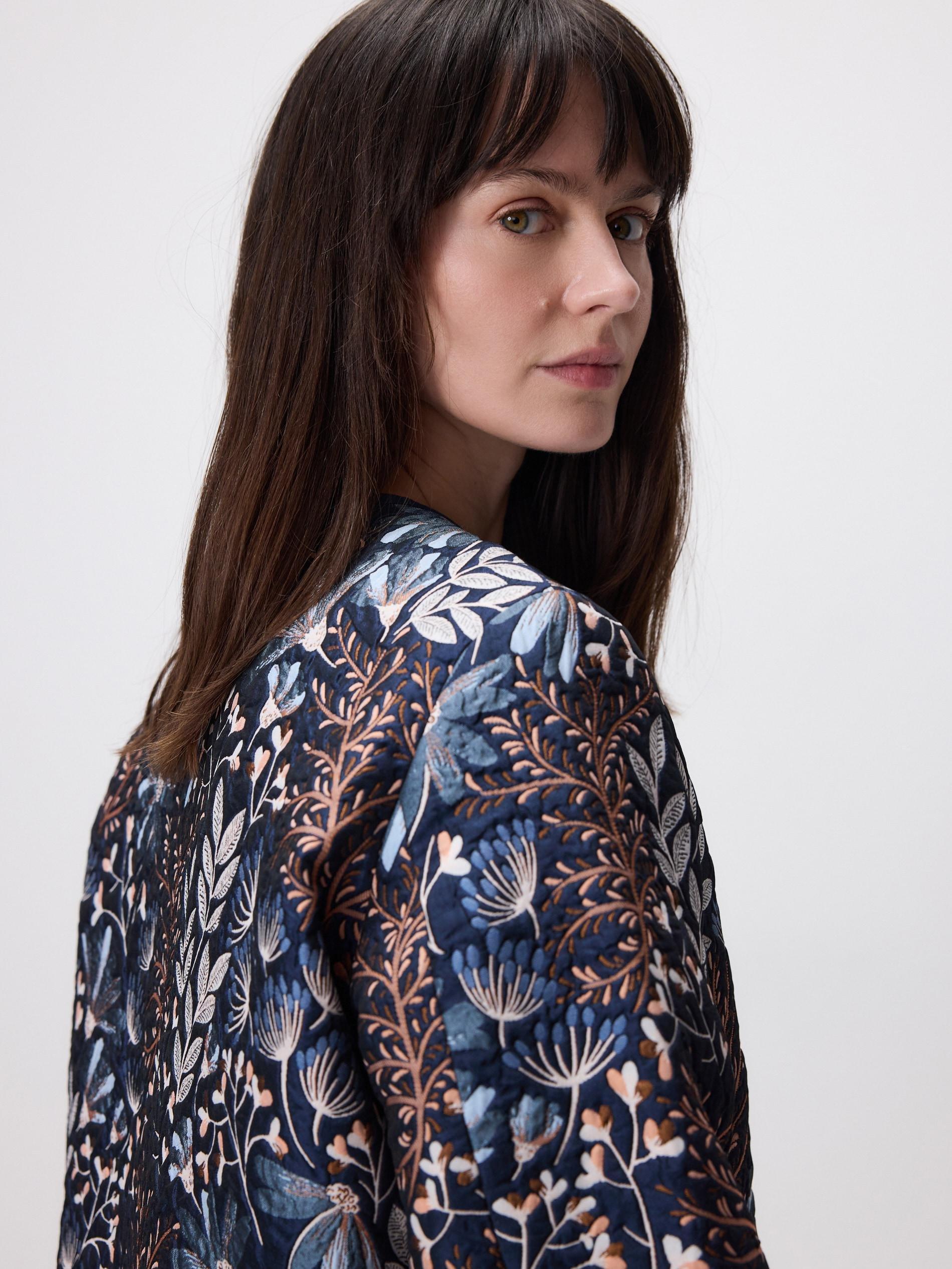 Navy Patterned Jacket, Navy, medium