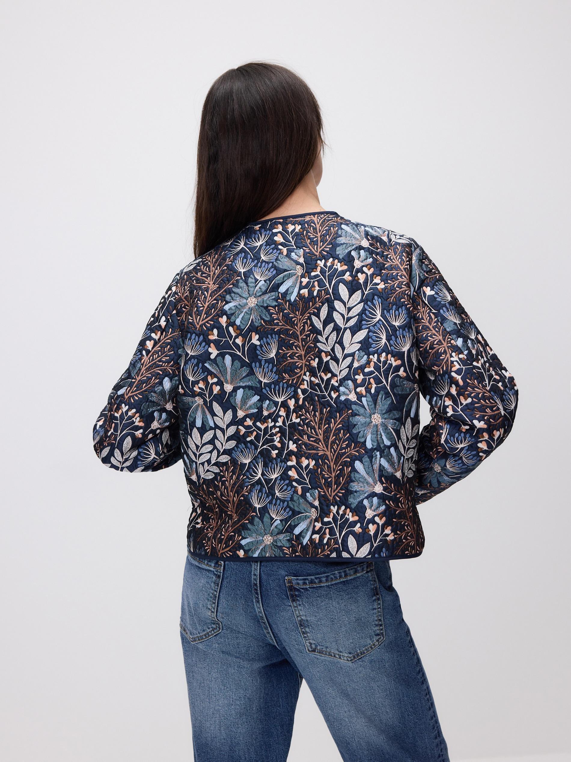 Navy Patterned Jacket, Navy, large image number 3