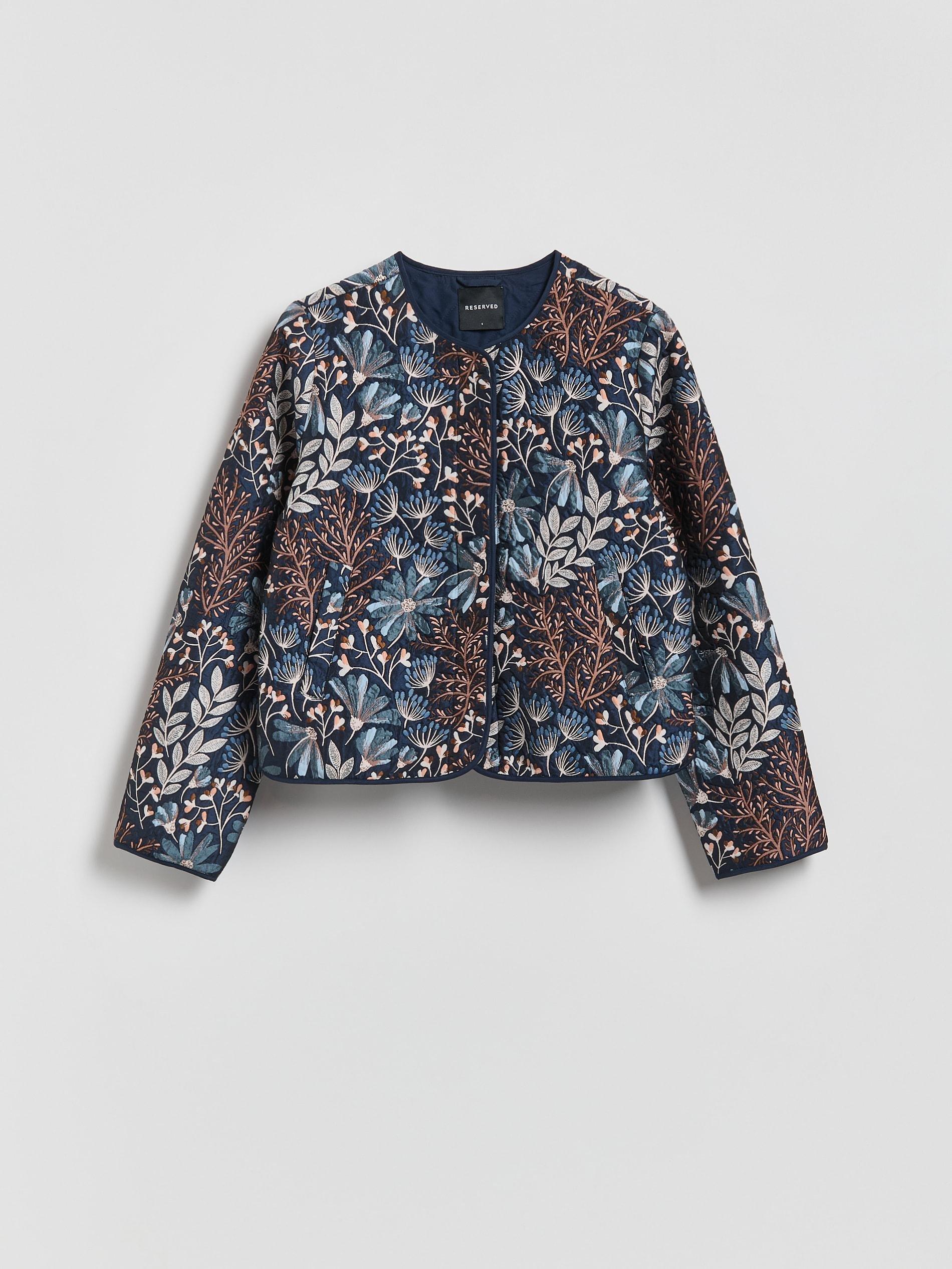 Navy Patterned Jacket, Navy, large image number 4