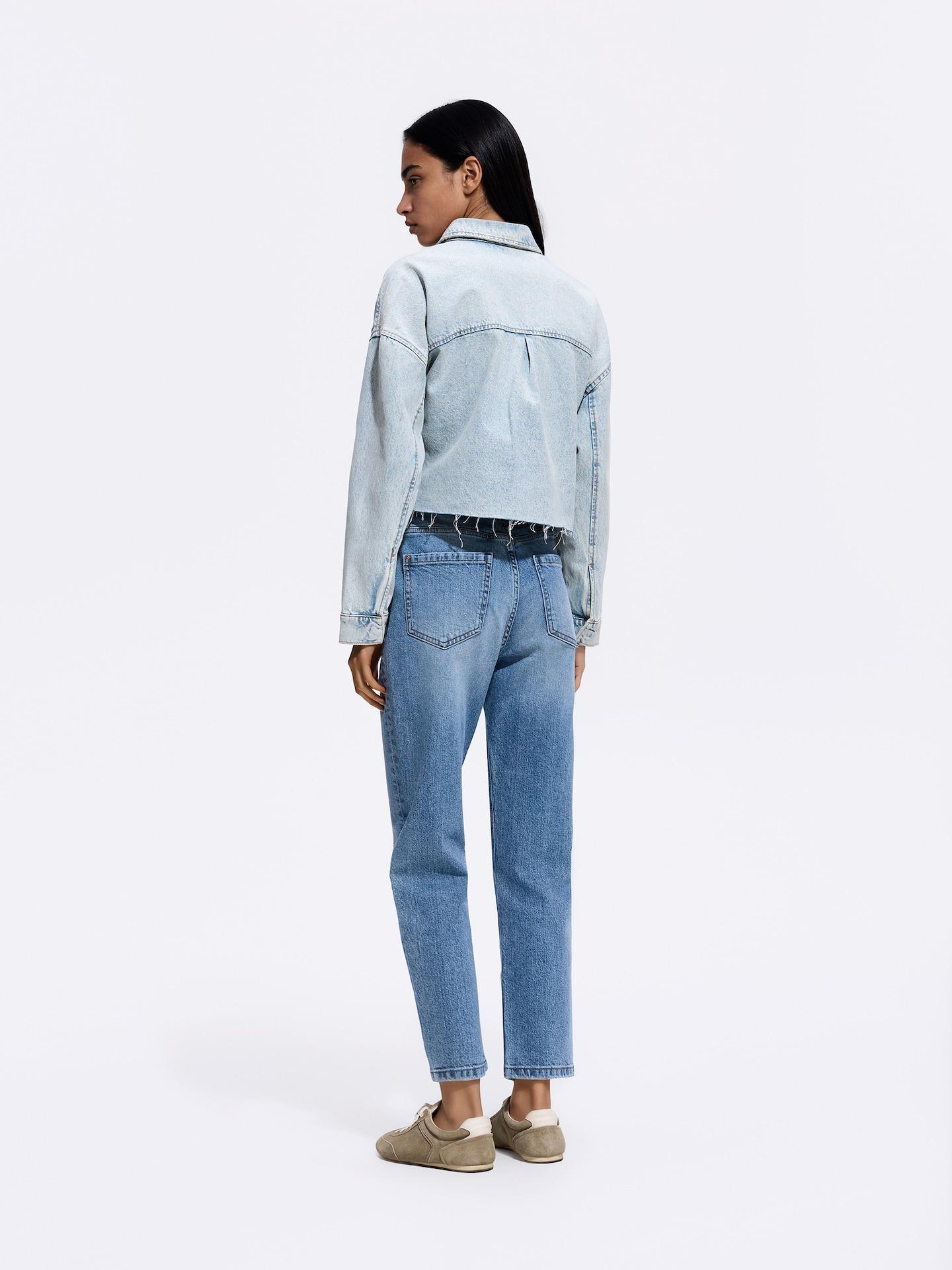 Blue Mom Fit Slim Jeans, Blue, large image number 3