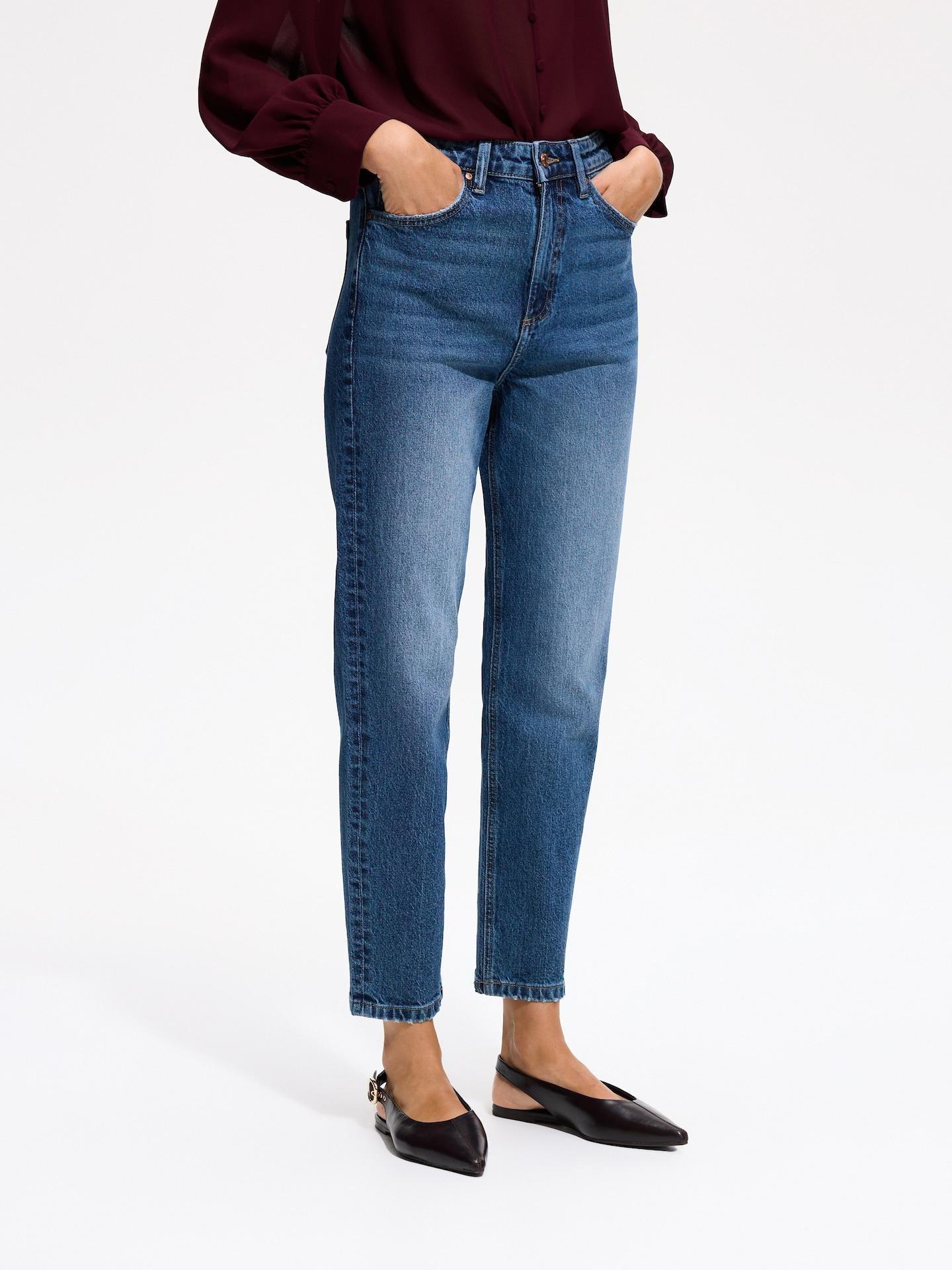 Blue Mom Fit Slim Jeans, Navy, large image number 0