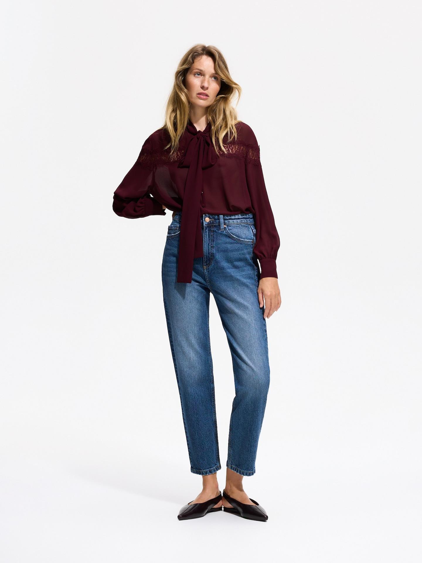 Blue Mom Fit Slim Jeans, Navy, large image number 1
