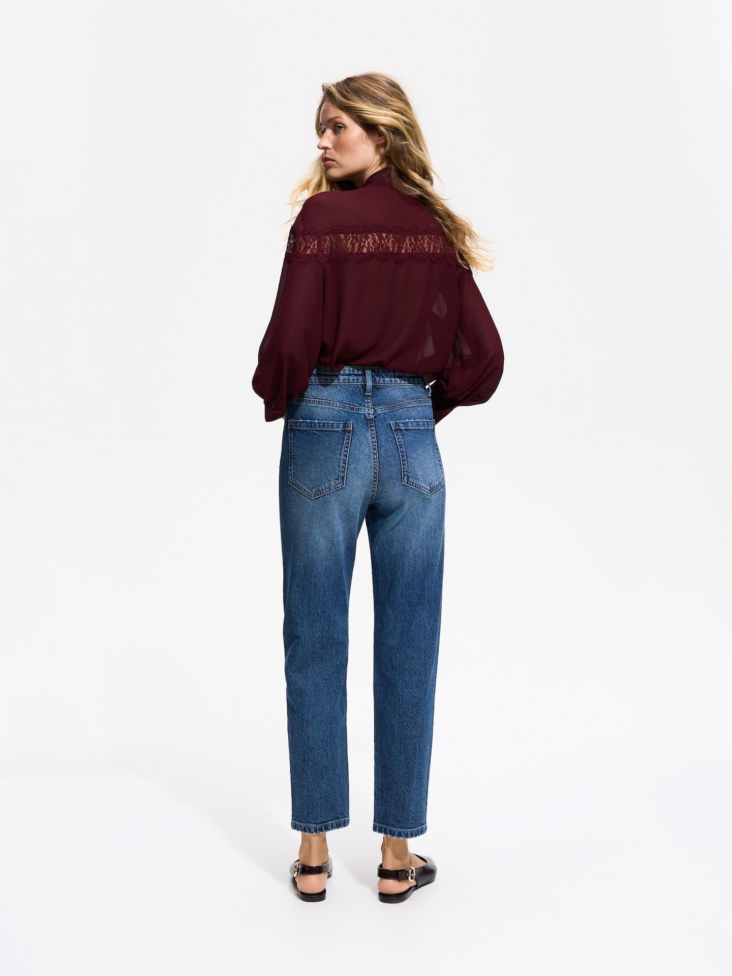 Blue Mom Fit Slim Jeans, Navy, large image number 2