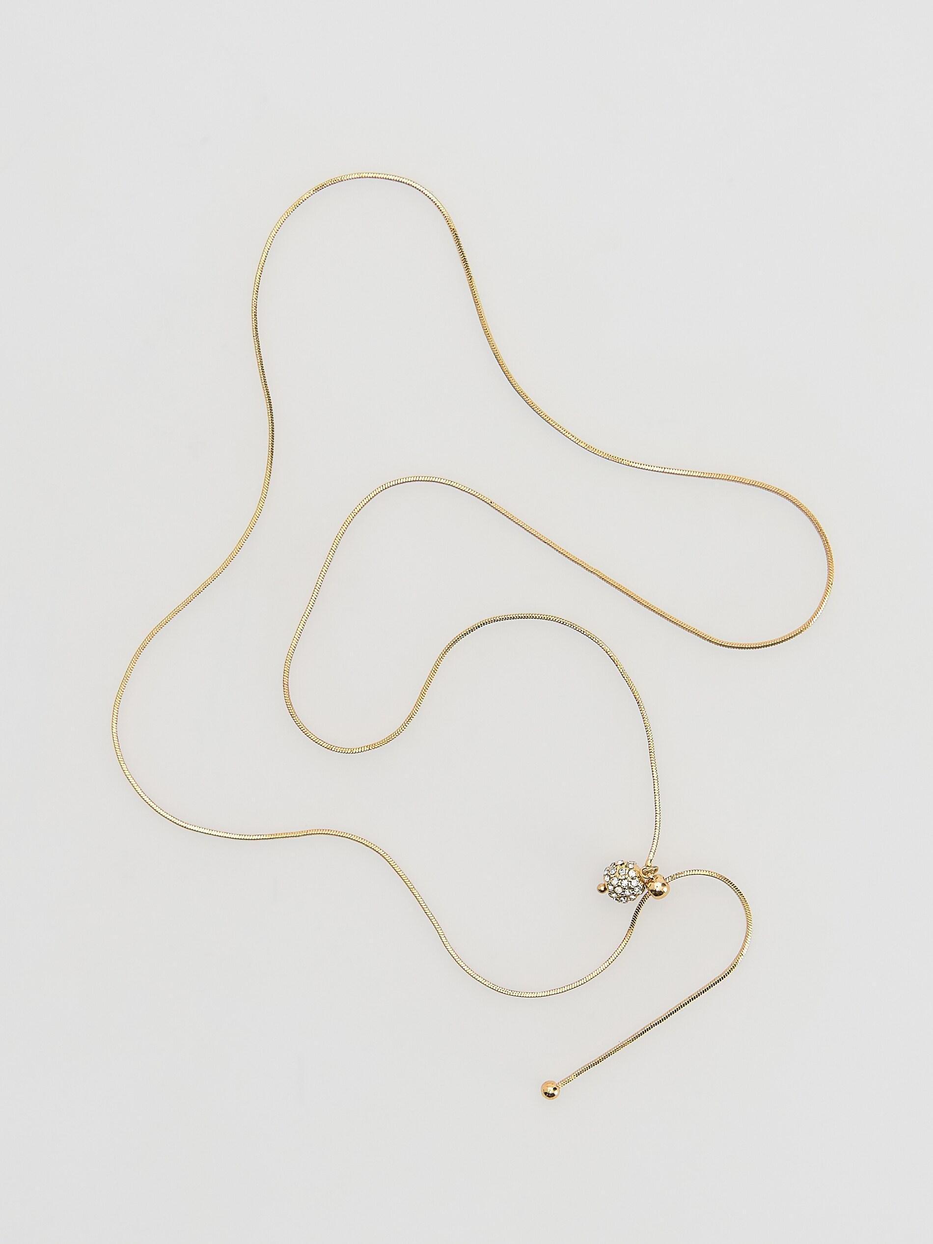 Golden Necklace With Pendant, Golden, large image number 1