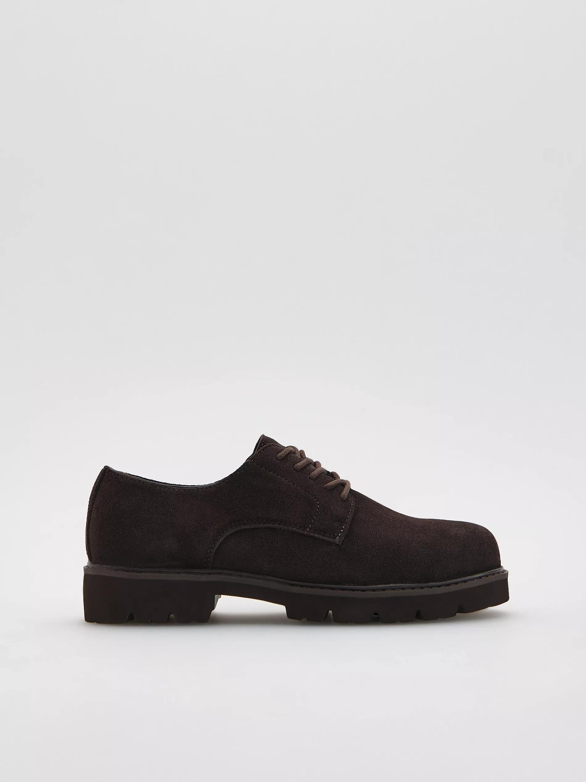 Brown Suede Loafers With Laces, Brown, large image number 0