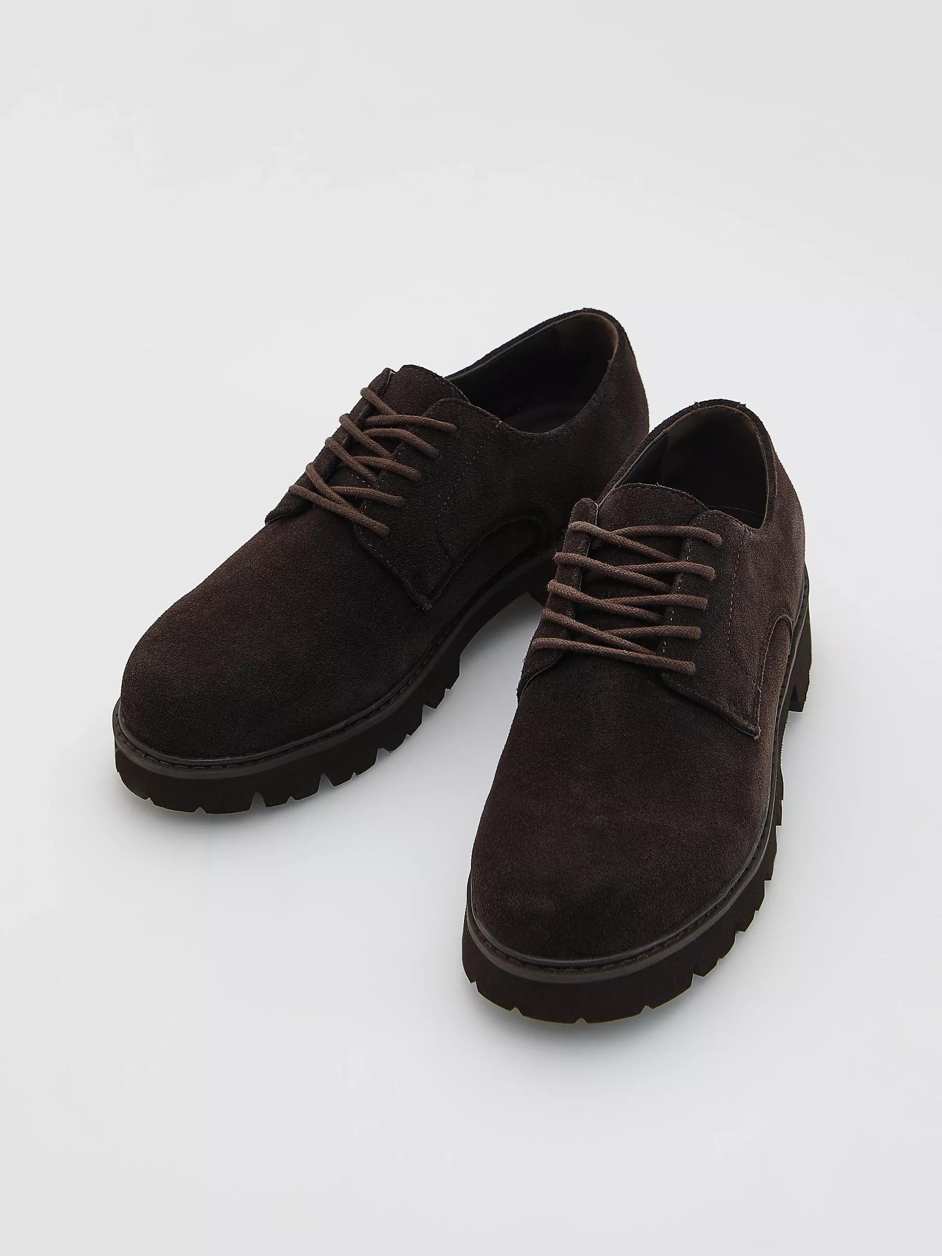 Brown Suede Loafers With Laces, Brown, large image number 1