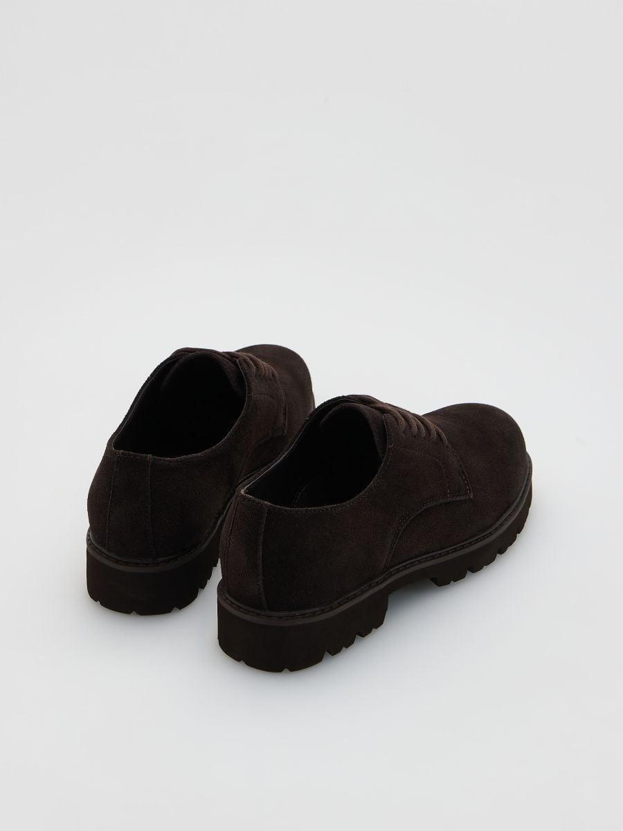 Brown Suede Loafers With Laces, Brown, large image number 2