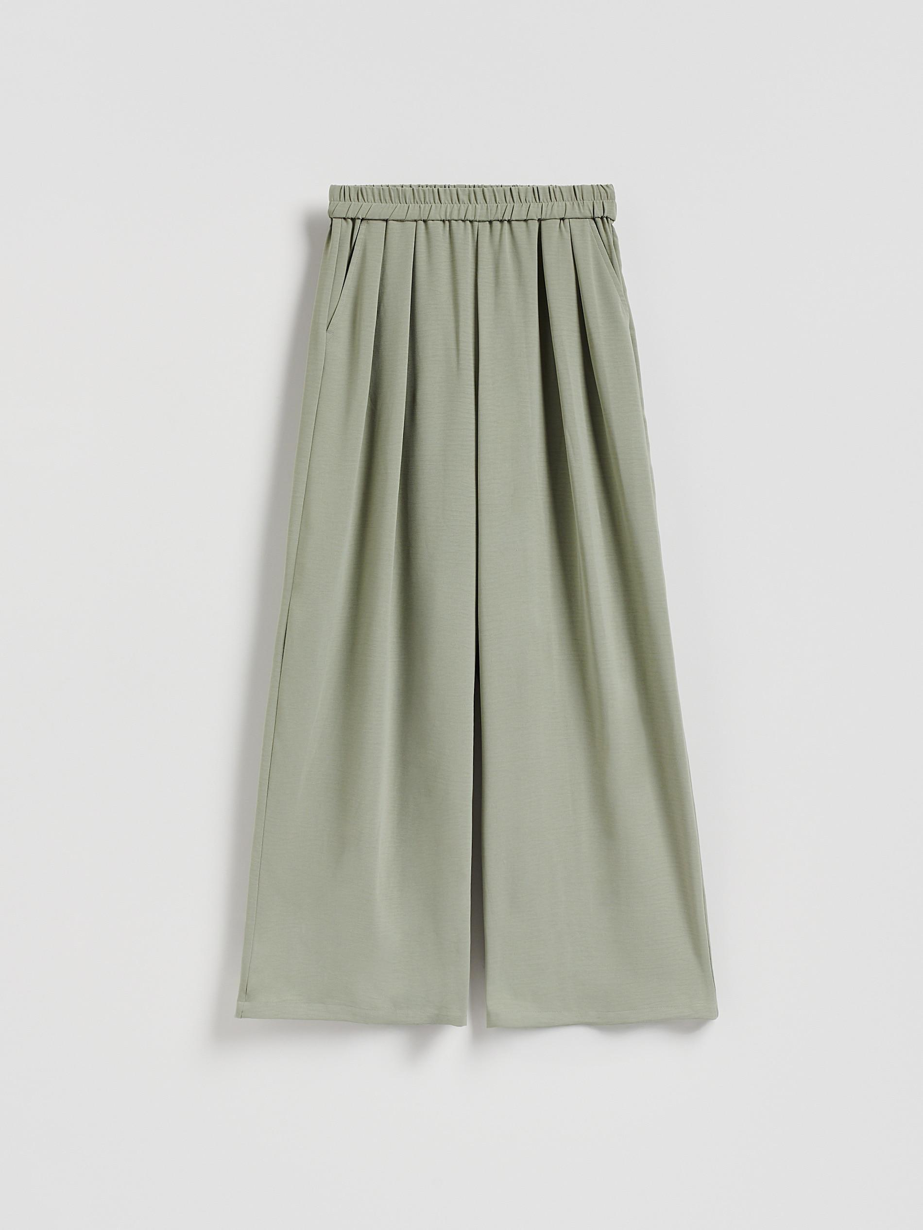 Brown Wide Leg Trousers, Khaki, large image number 0
