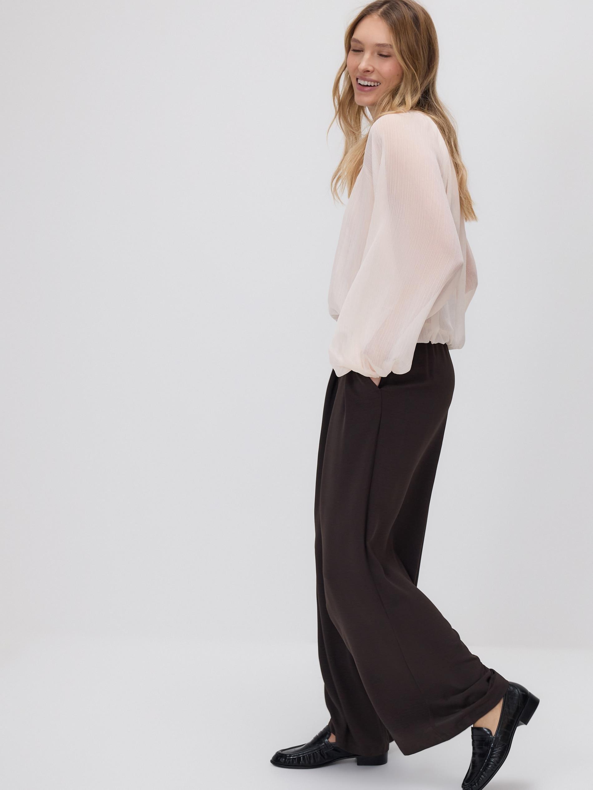 Brown Wide Leg Trousers, Brown, medium