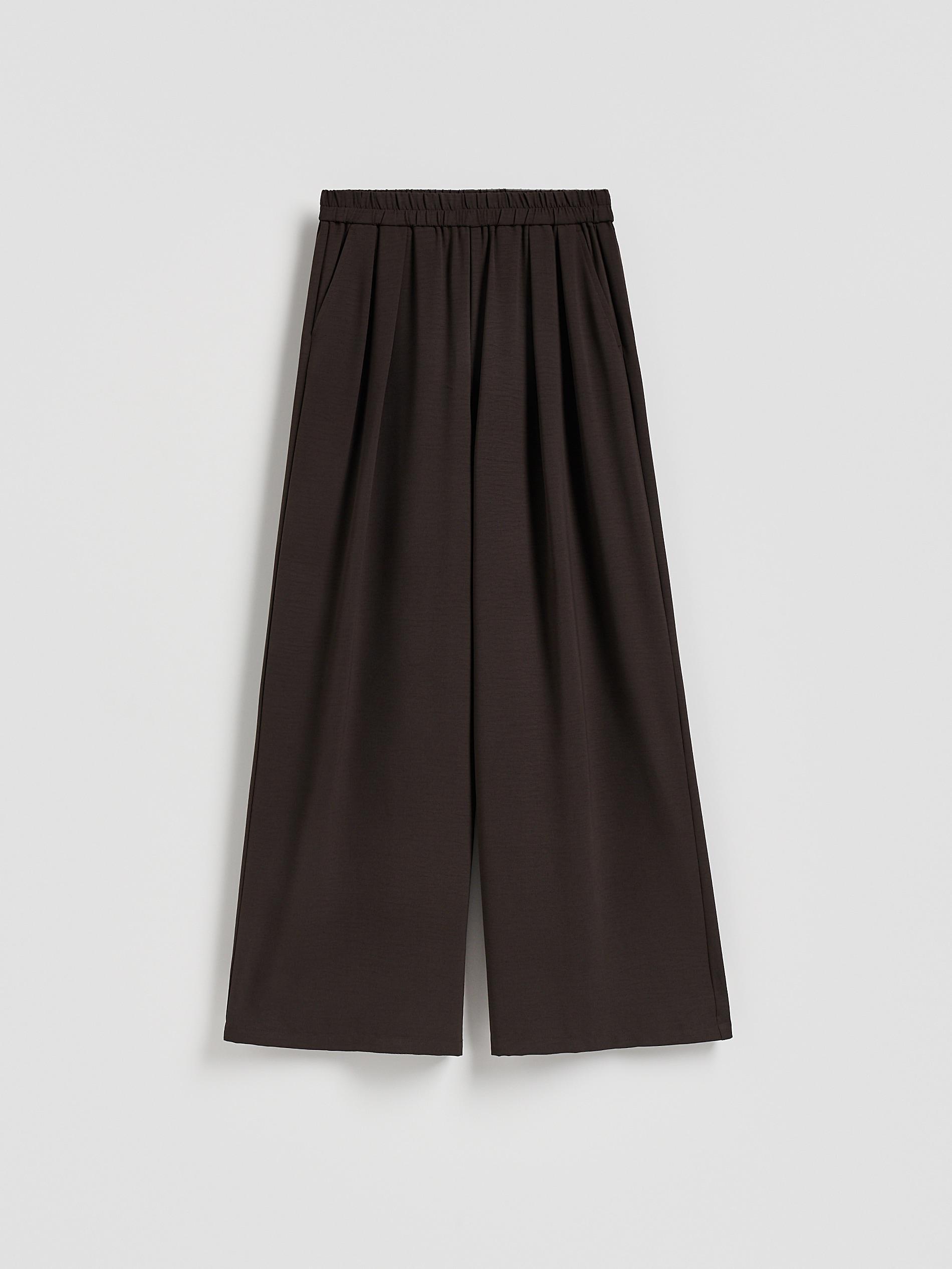 Brown Wide Leg Trousers, Brown, large image number 4