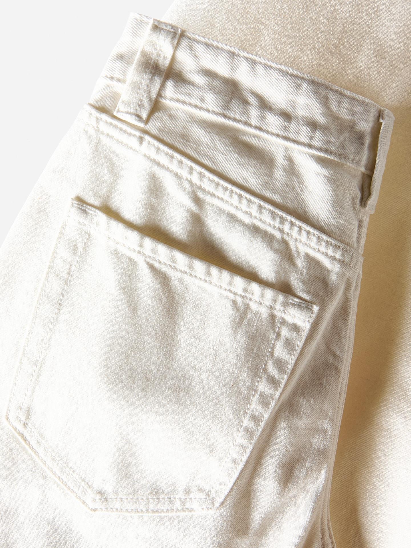 White Barrel Leg Jeans, White, large image number 5