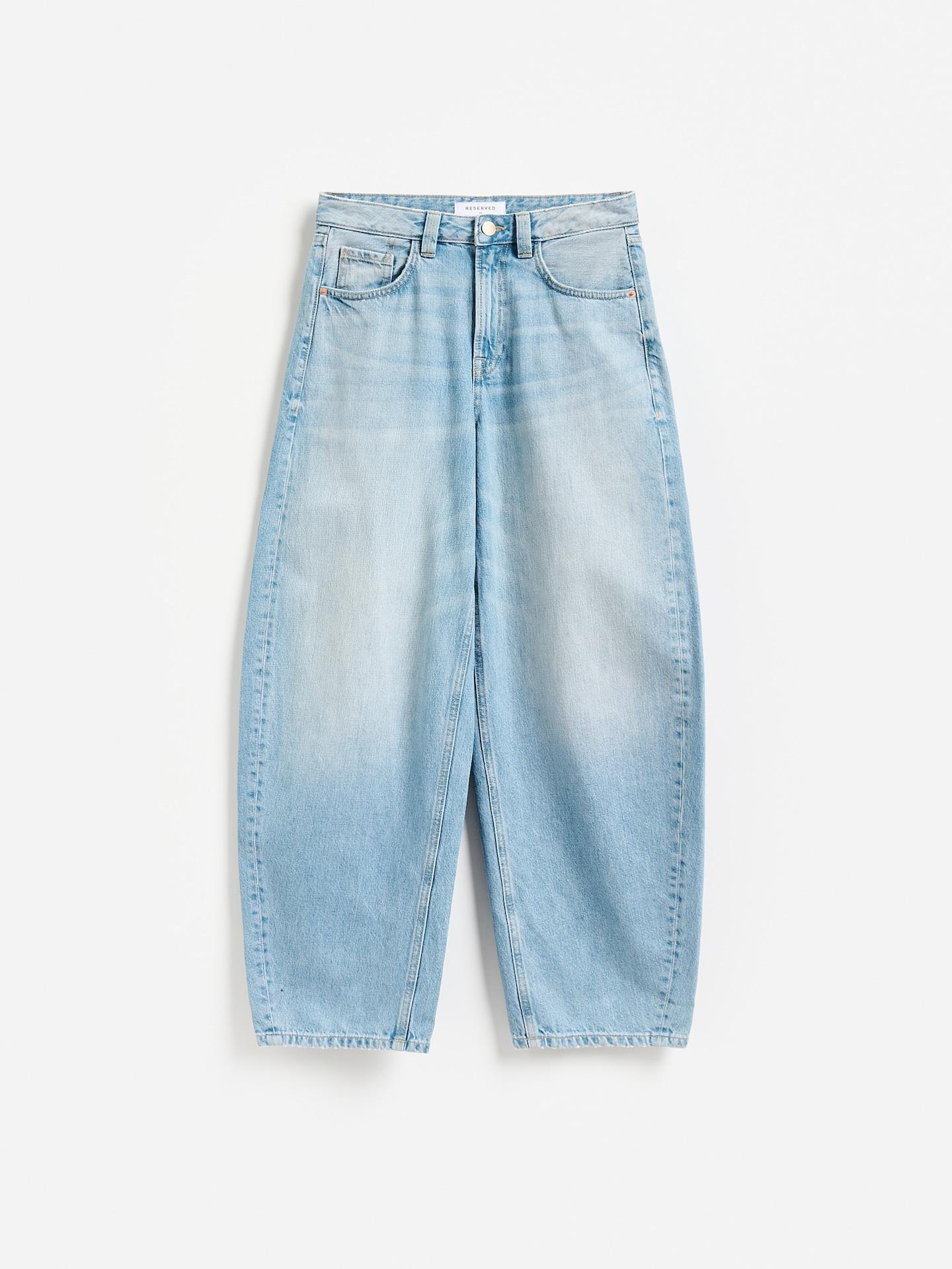 Blue Barrel Leg Jeans, Blue, large image number 4
