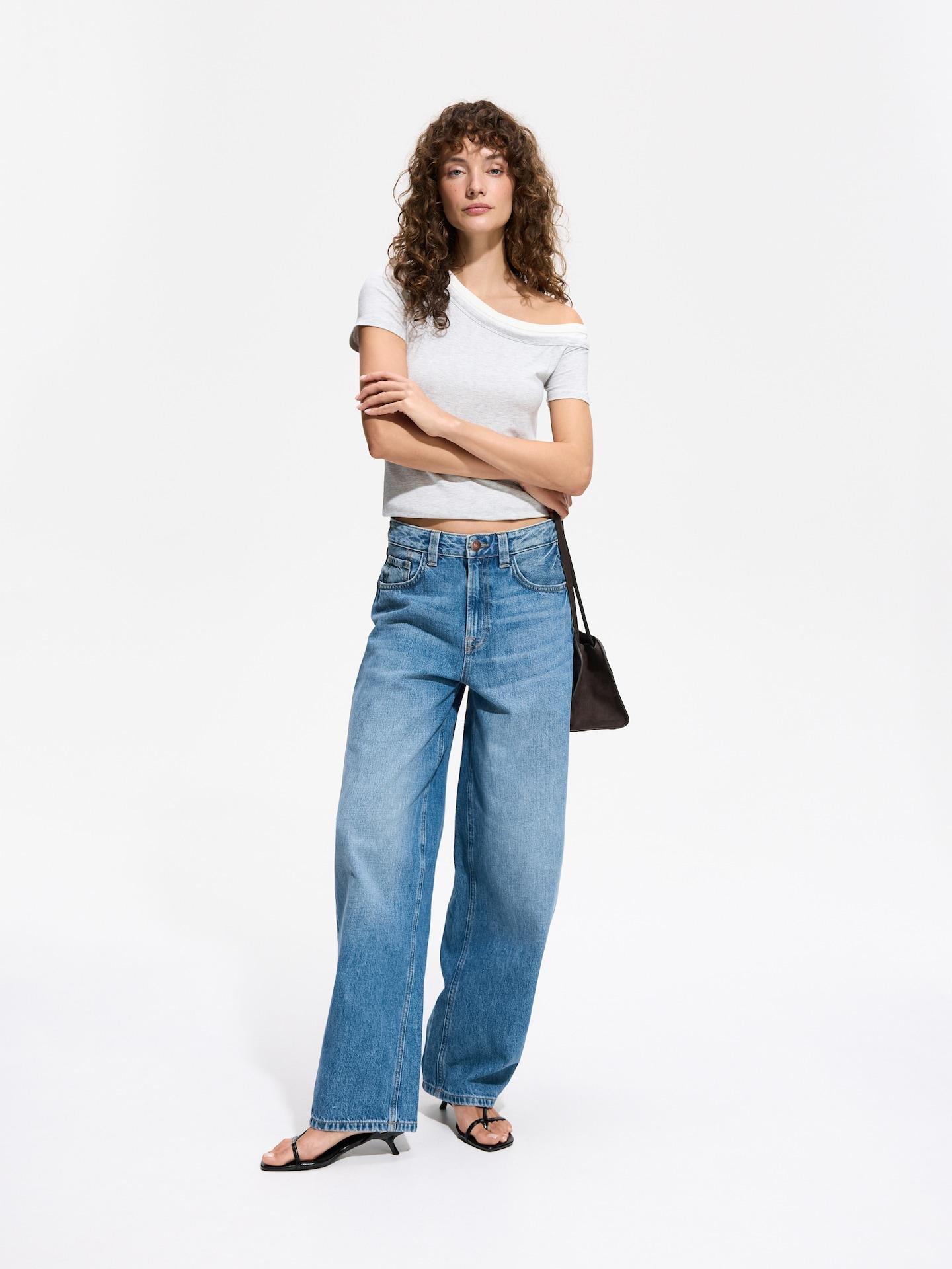 Blue Jeans Barrel Leg Jeans, Blue, medium