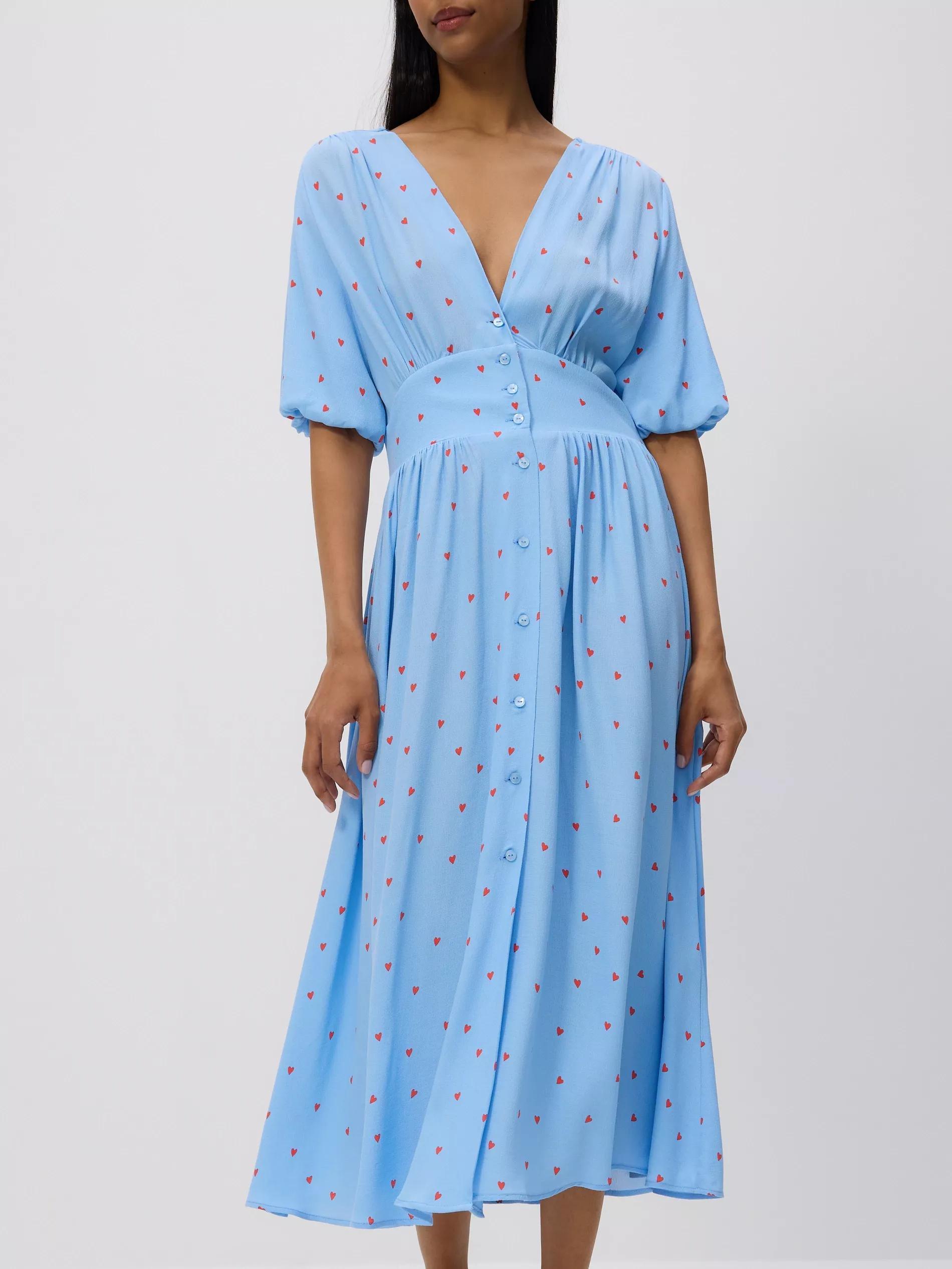 Blue Viscose Dress, Blue, medium
