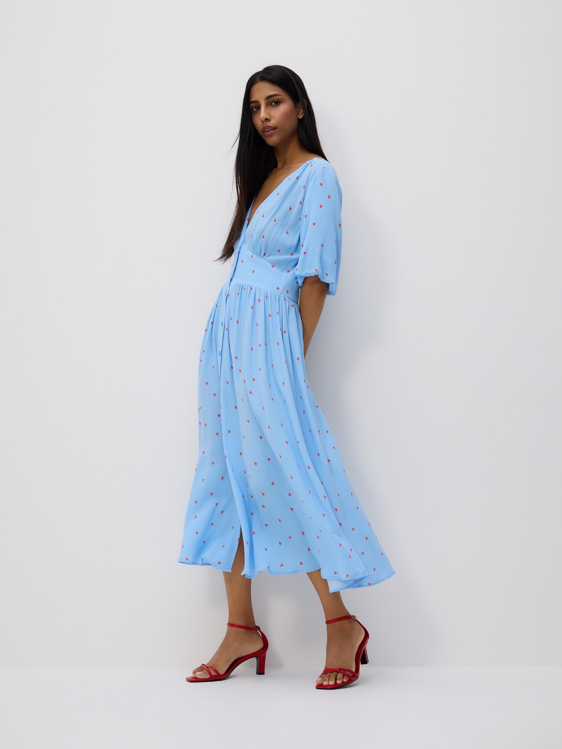 Blue Viscose Dress, Blue, large image number 1