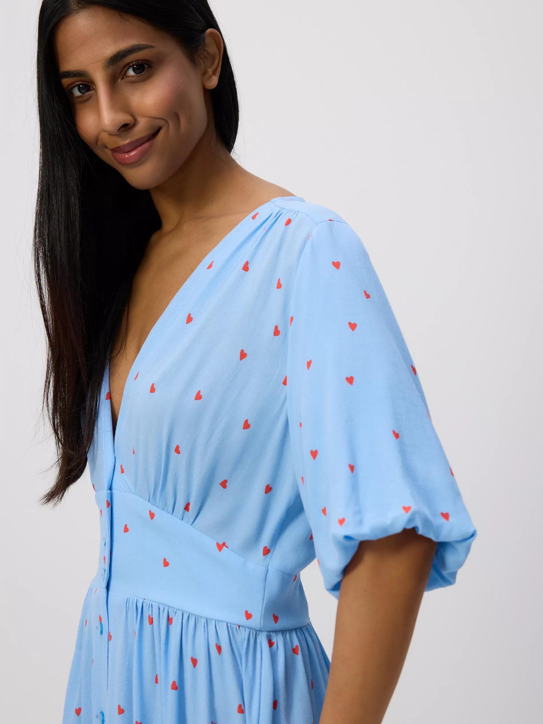 Blue Viscose Dress, Blue, large image number 2