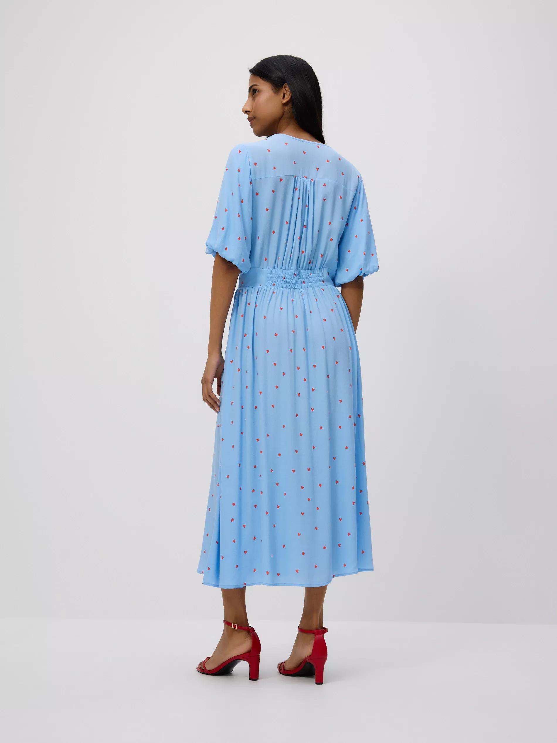 Blue Viscose Dress, Blue, large image number 3