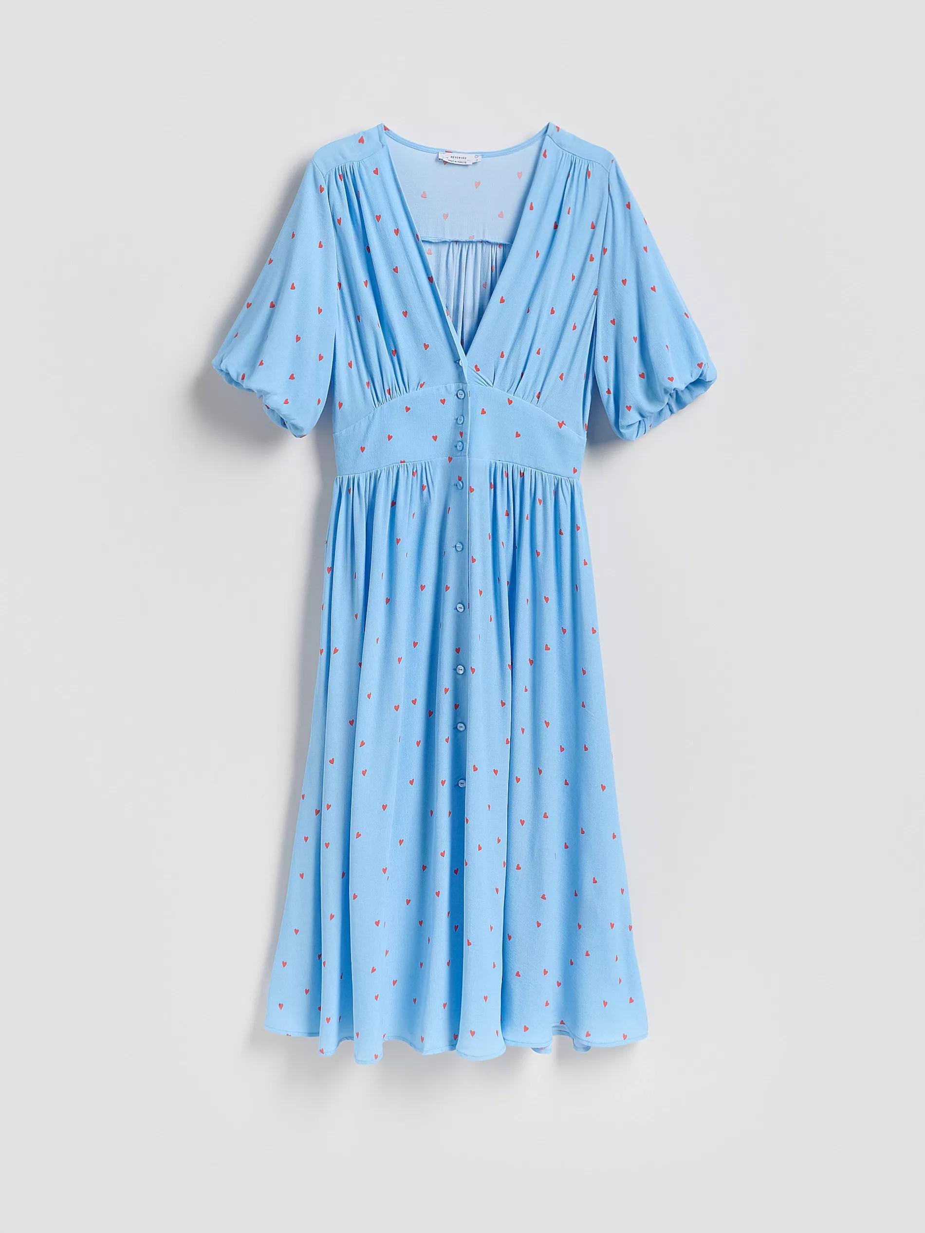 Blue Viscose Dress, Blue, large image number 4