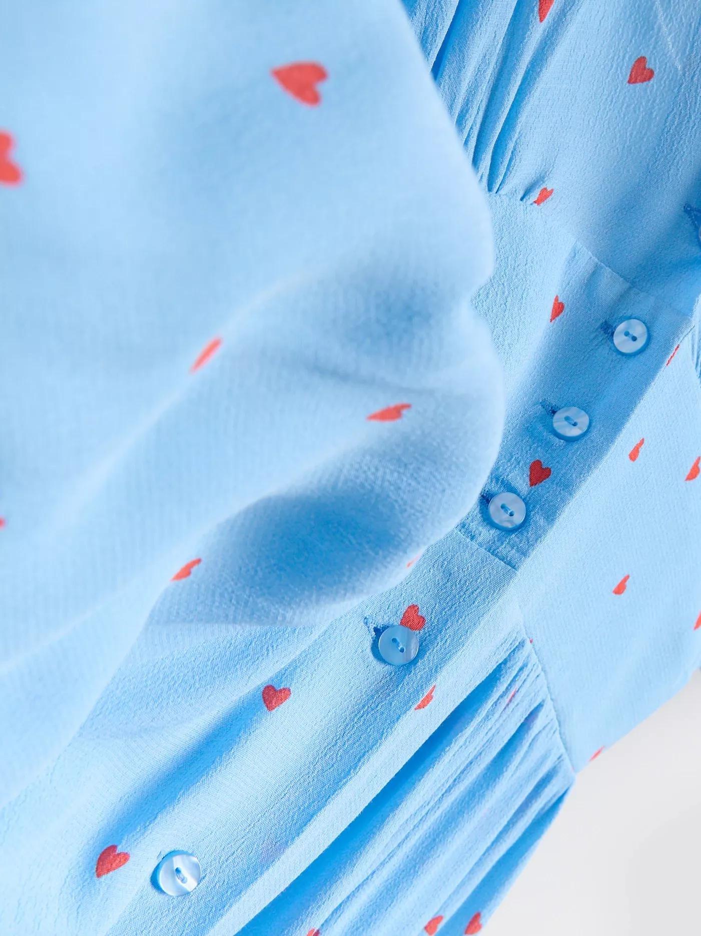 Blue Viscose Dress, Blue, large image number 5