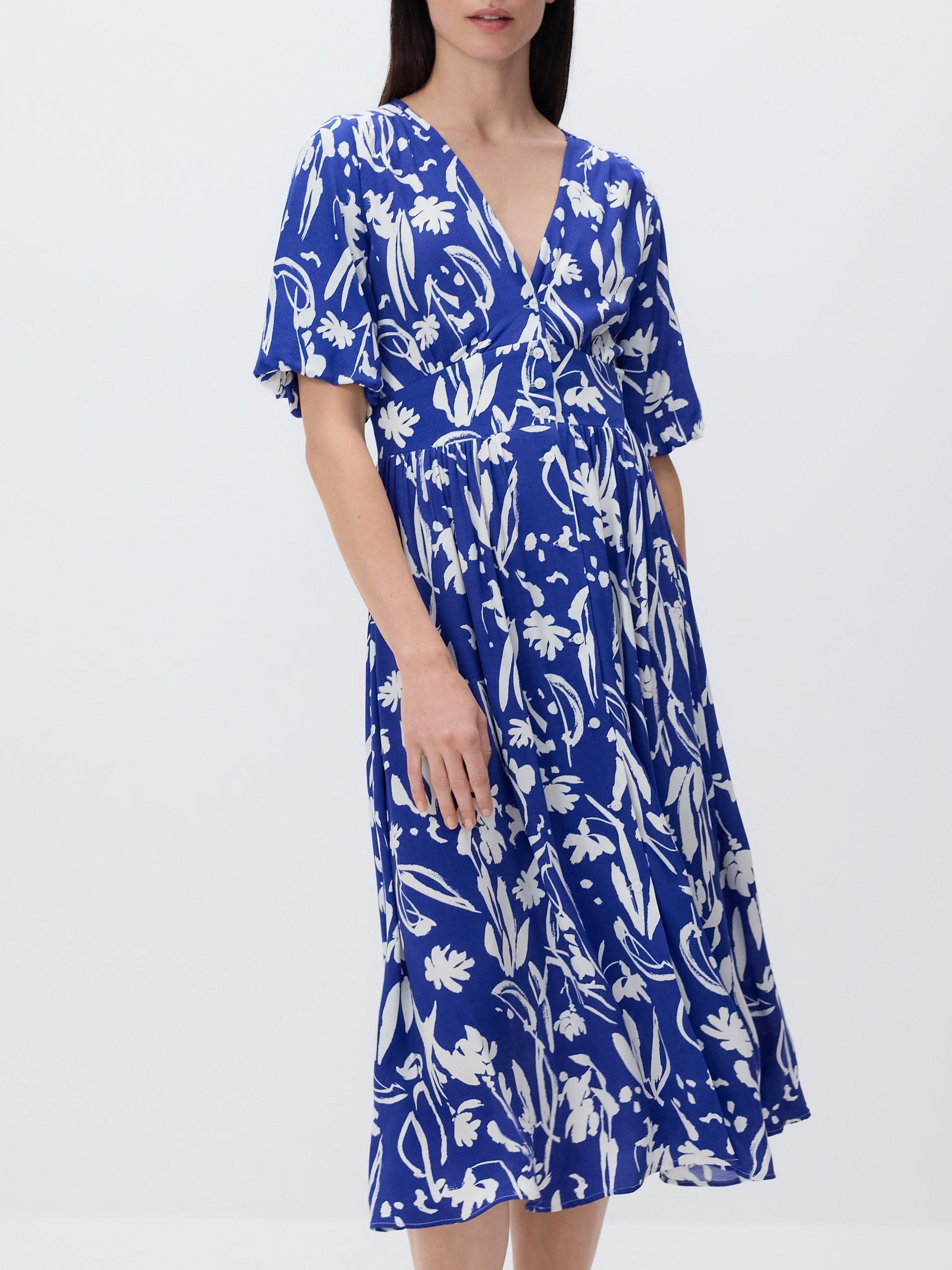 Blue Viscose Dress, , large image number 0