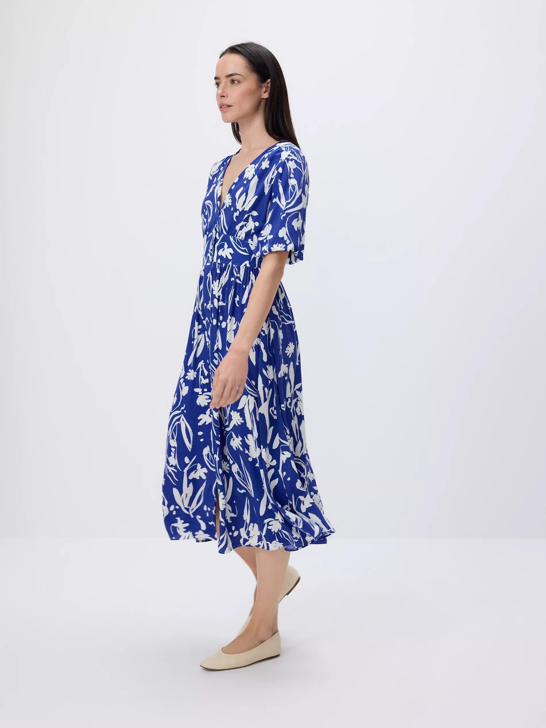 Blue Viscose Dress, , large image number 2