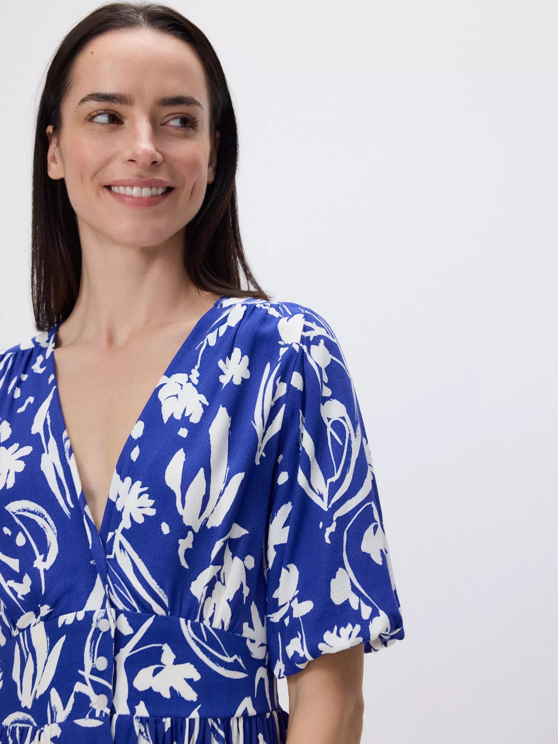 Blue Viscose Dress, , large image number 3