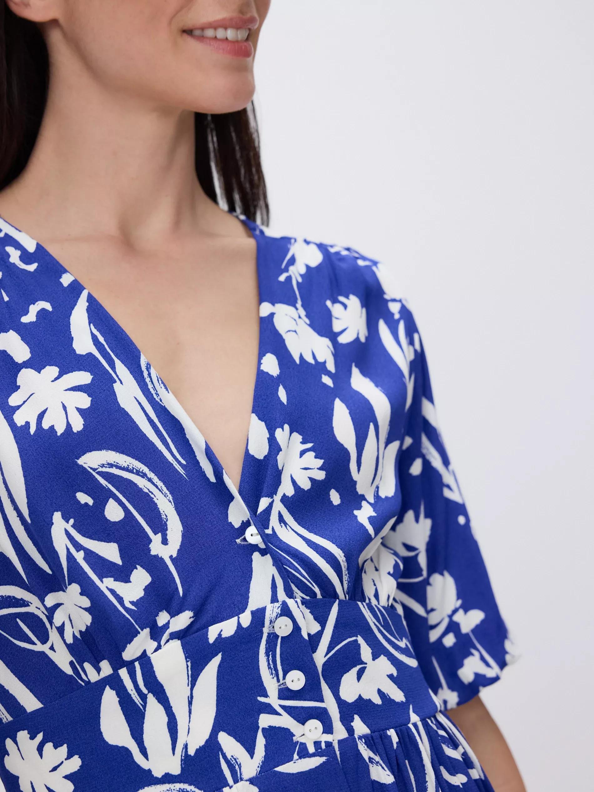 Blue Viscose Dress, , large image number 4