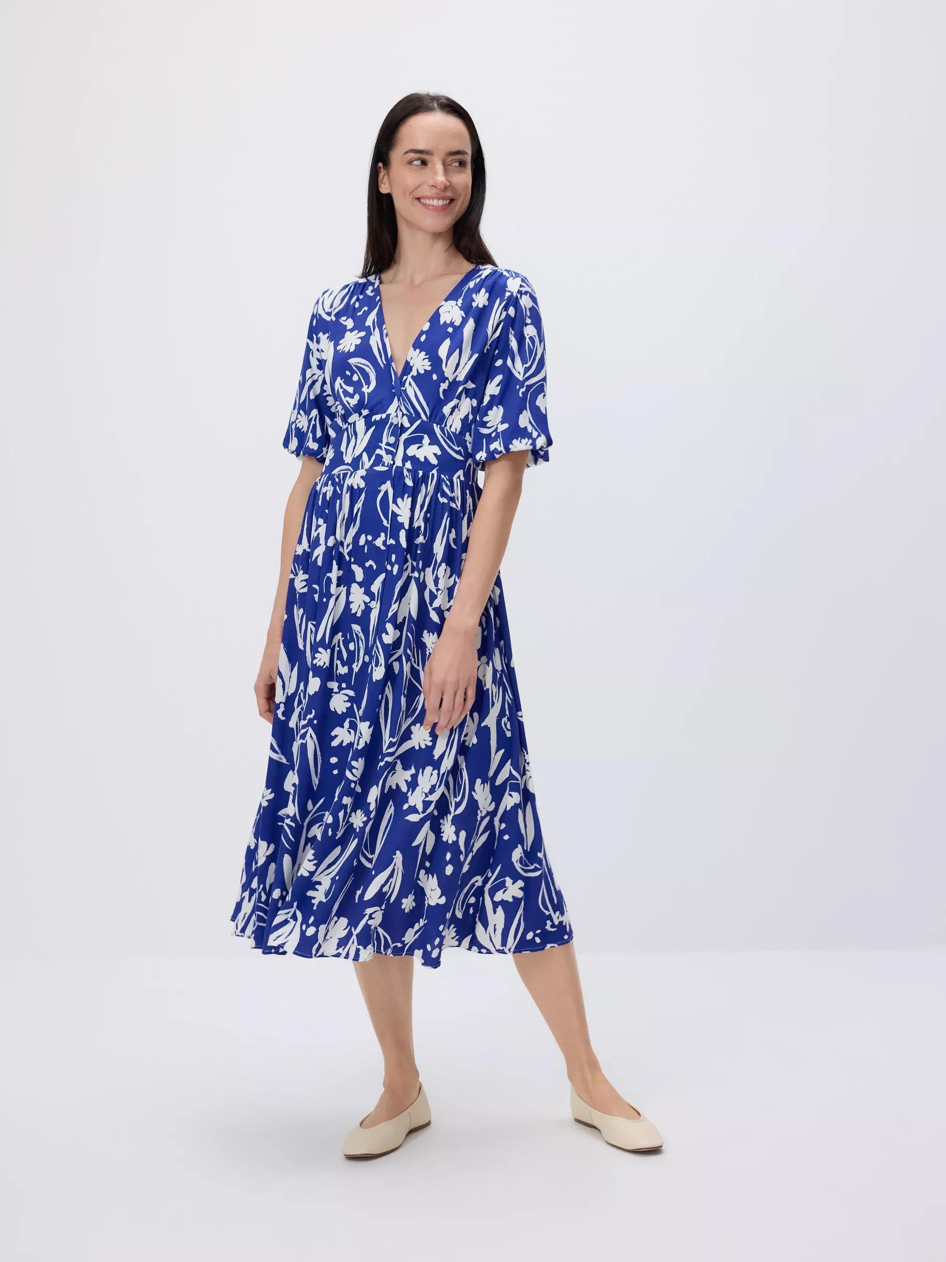Blue Viscose Dress, , large image number 5